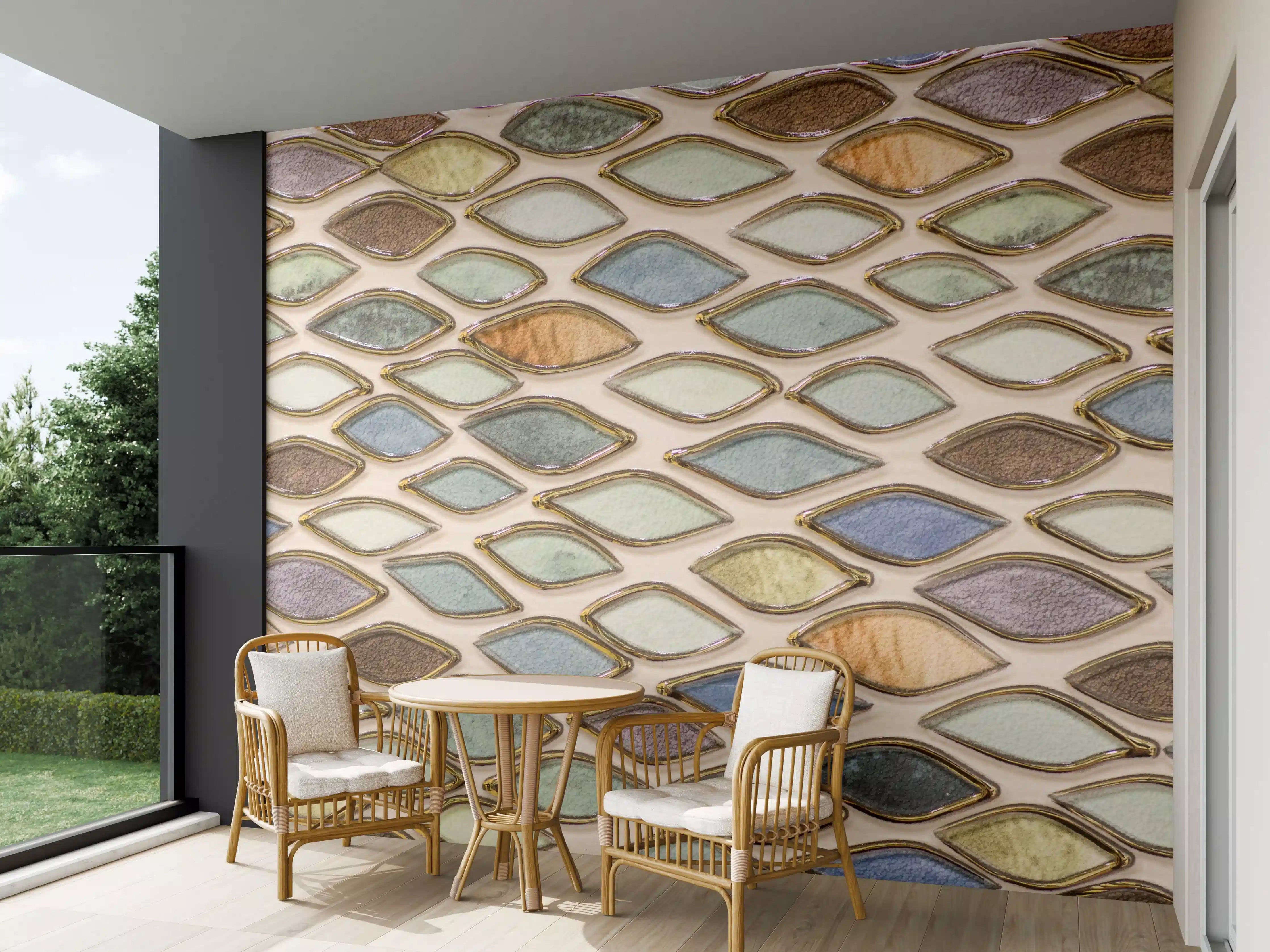 Wandverkleidung außen - Bunte Mosaikfliesen mit eleganten Farbverläufen