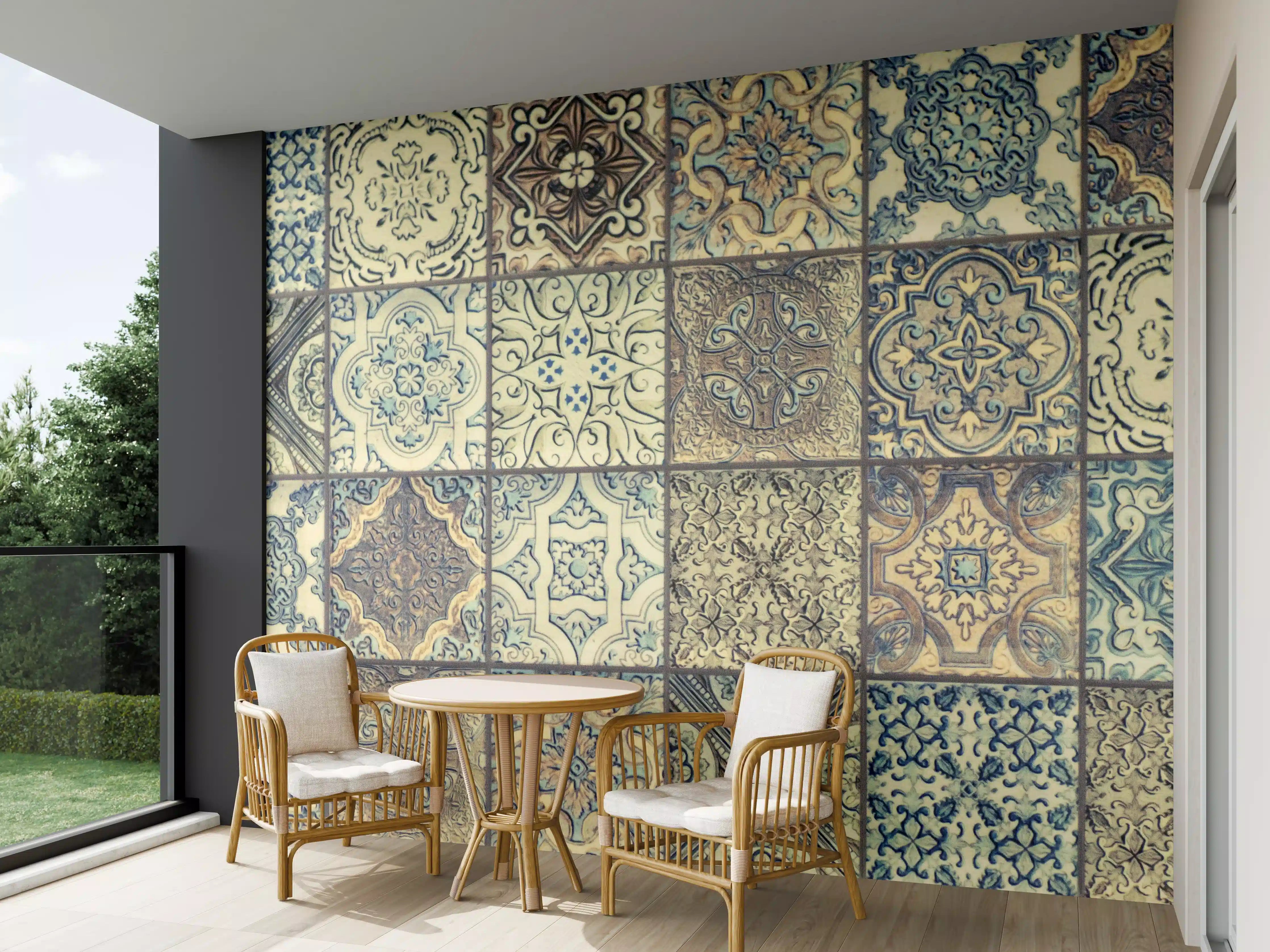 Wandverkleidung außen - Bunte Ornamentfliesen mit Vintage-Charme