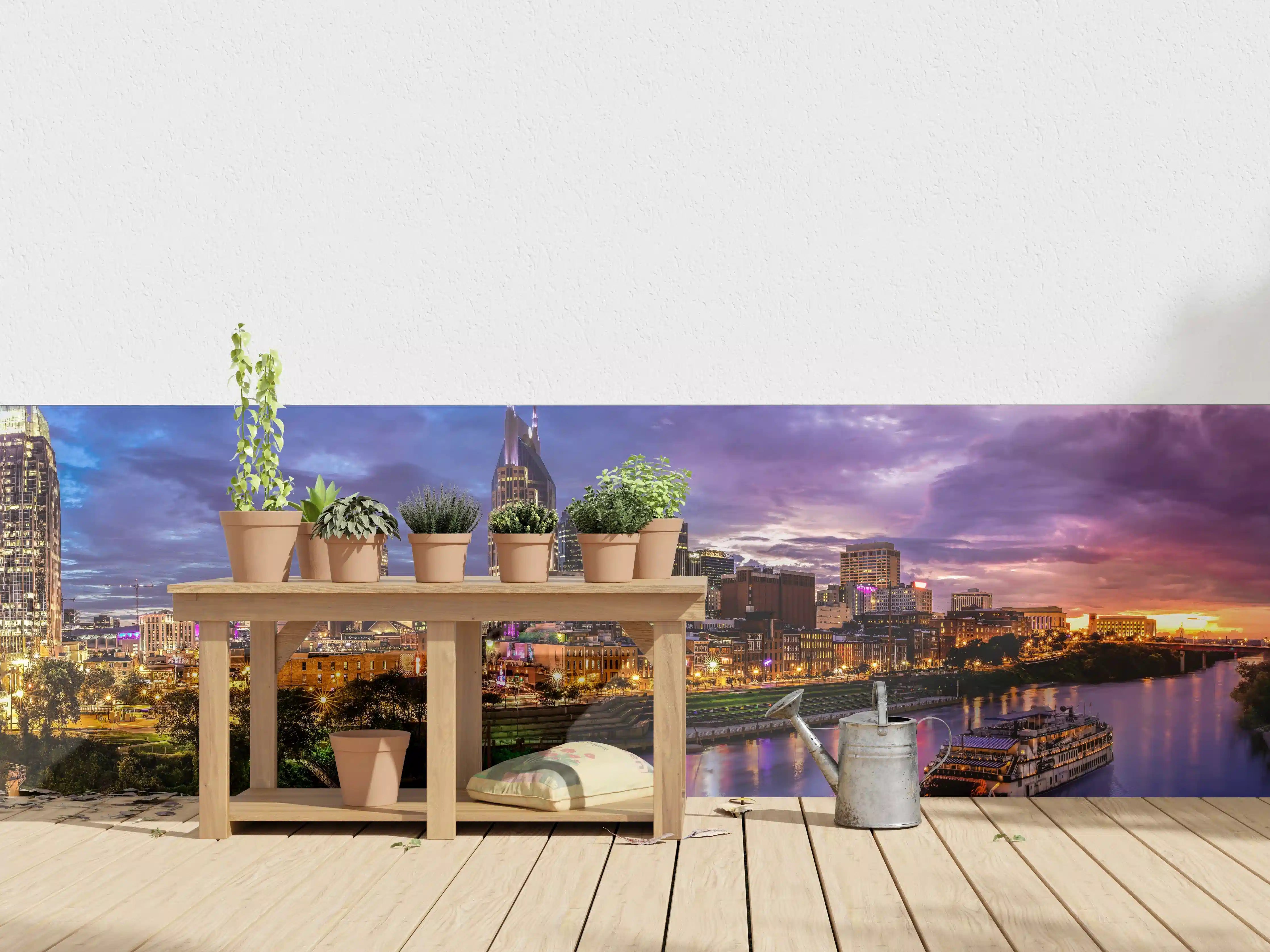 Wandverkleidung außen - Bunte Skyline von Nashville