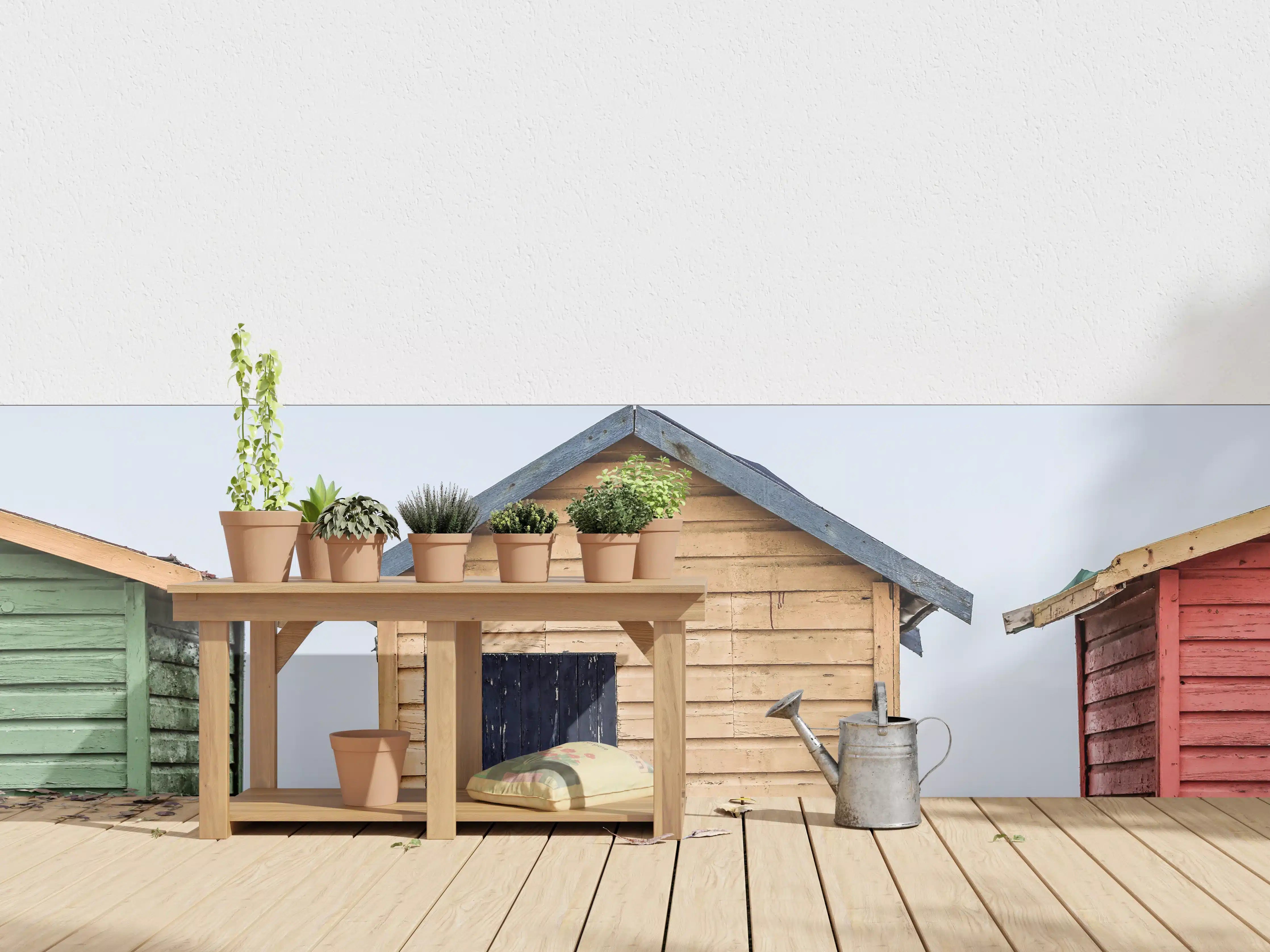 Wandverkleidung außen - Bunte Strandhaus-Trio