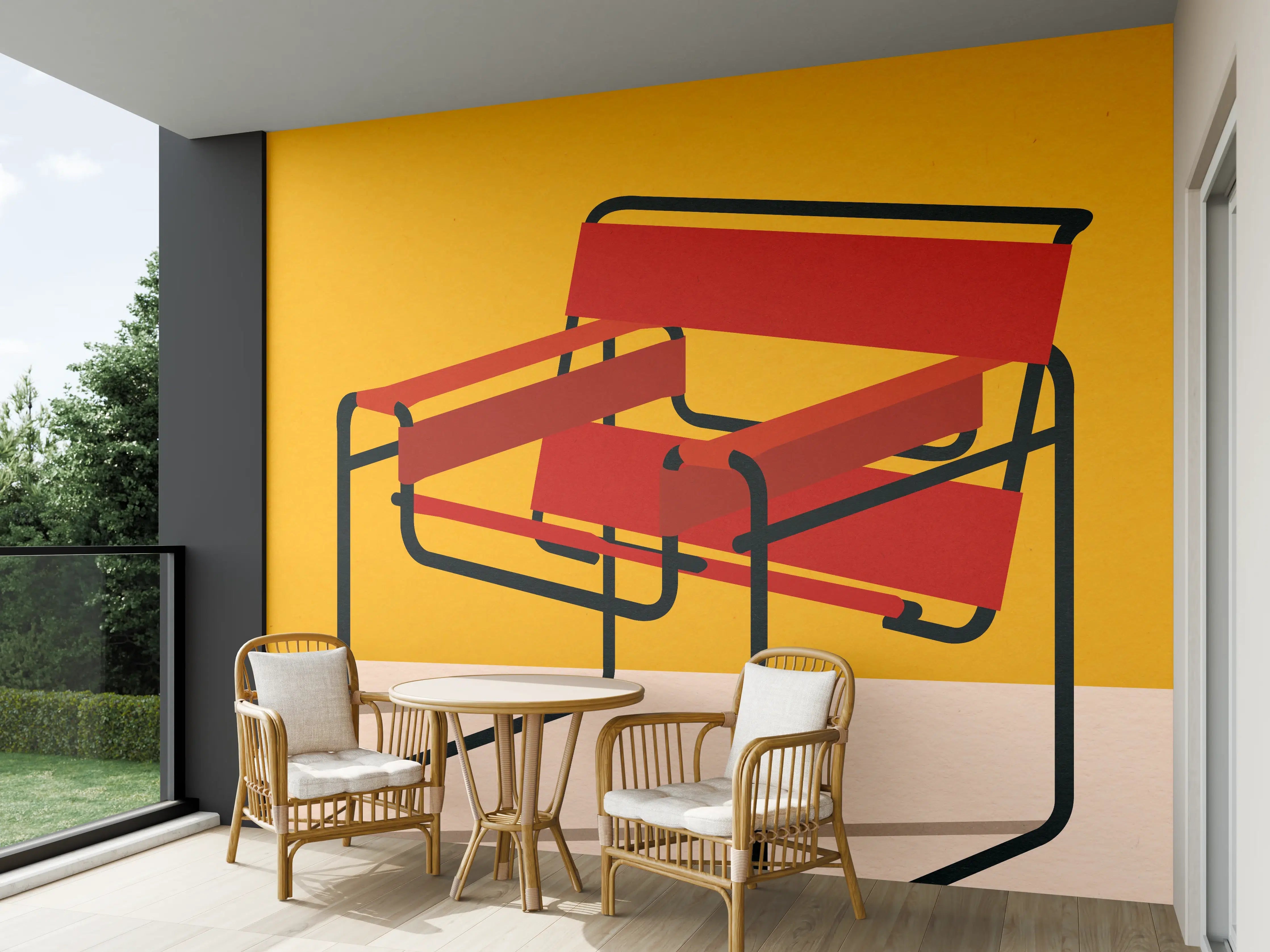 Wandverkleidung außen - Bunter Wassily Chair Poster