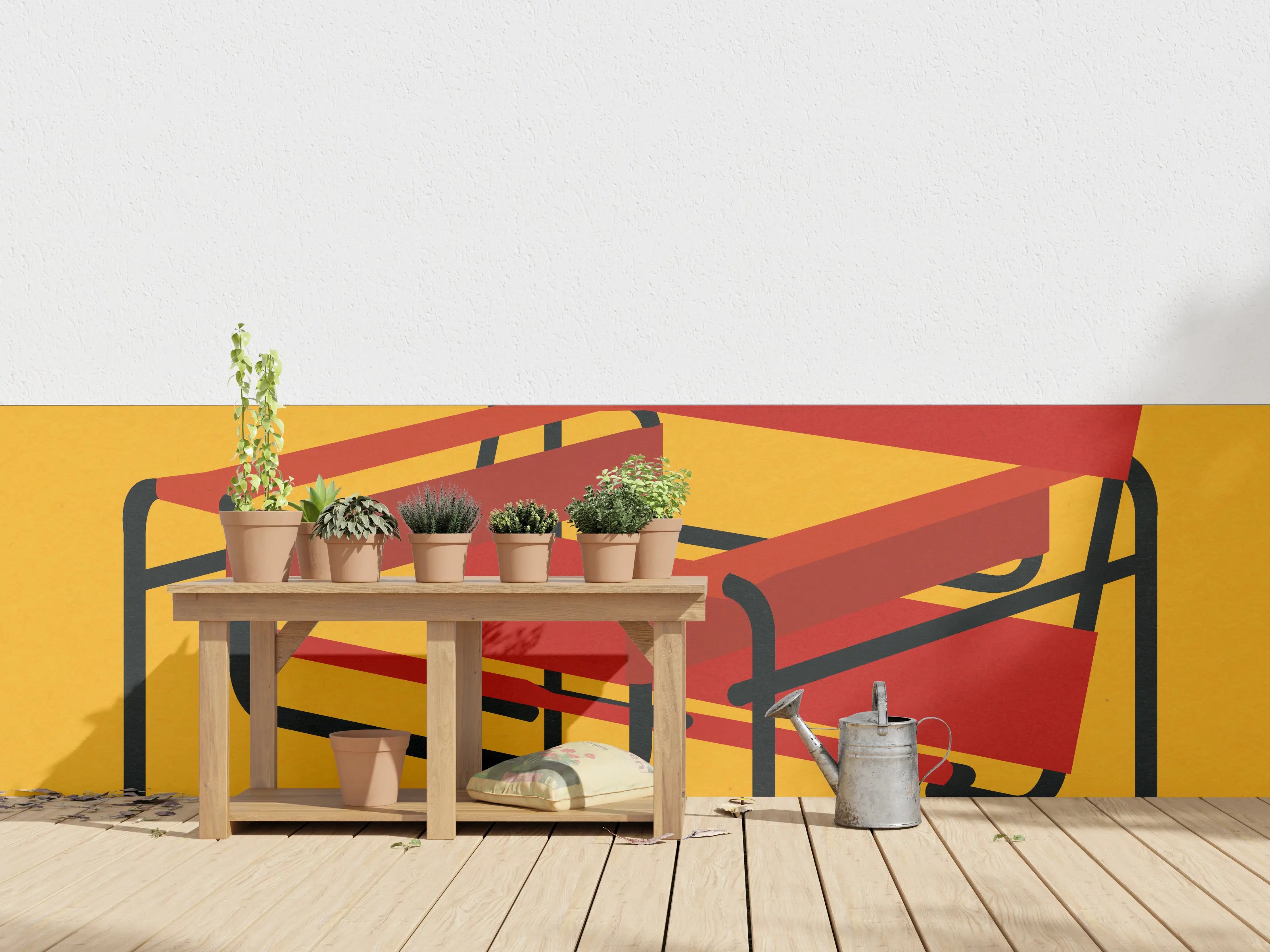 Wandverkleidung außen - Bunter Wassily Chair Poster