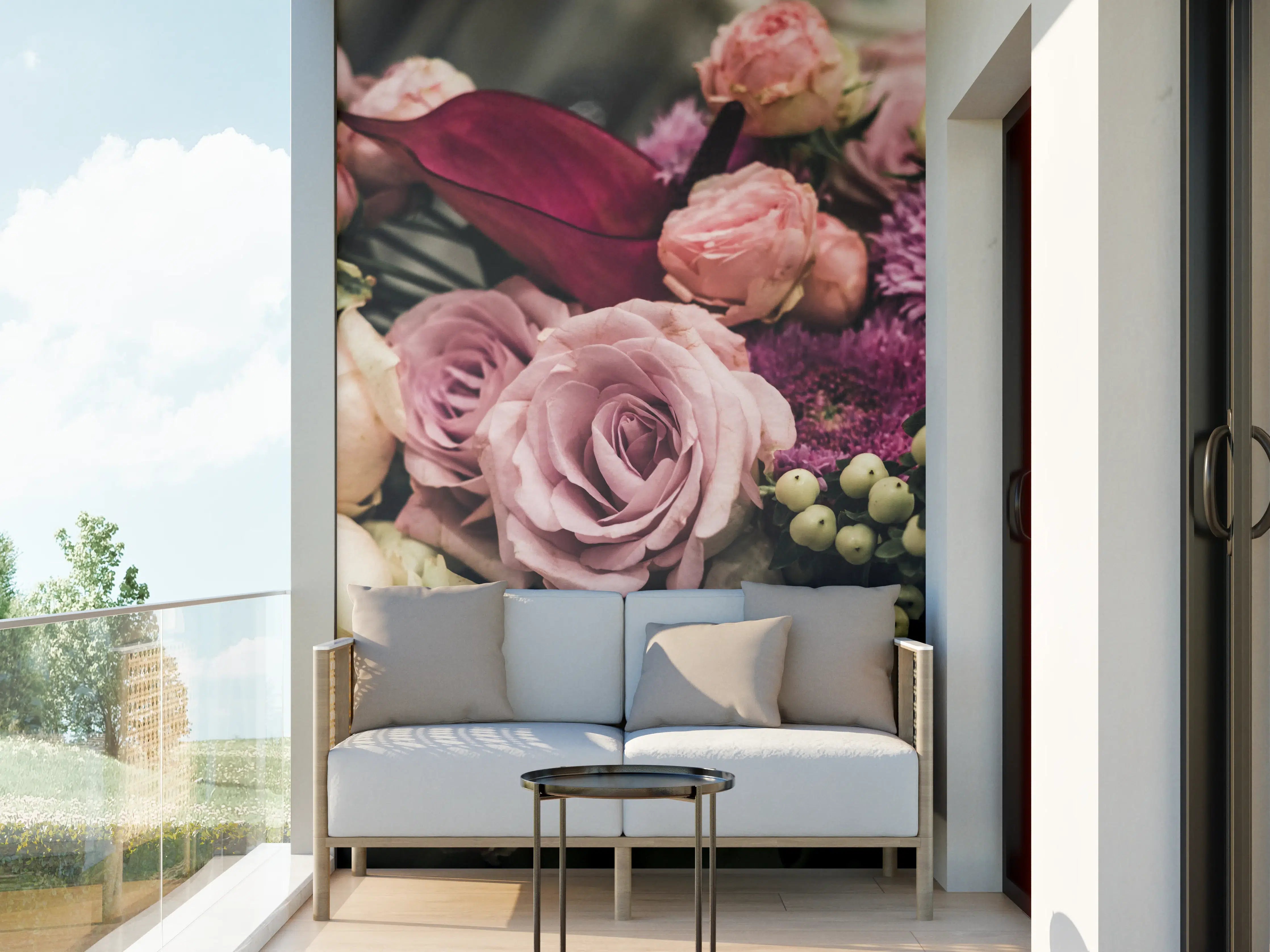 Wandverkleidung außen - Buntes Blumenbouquet