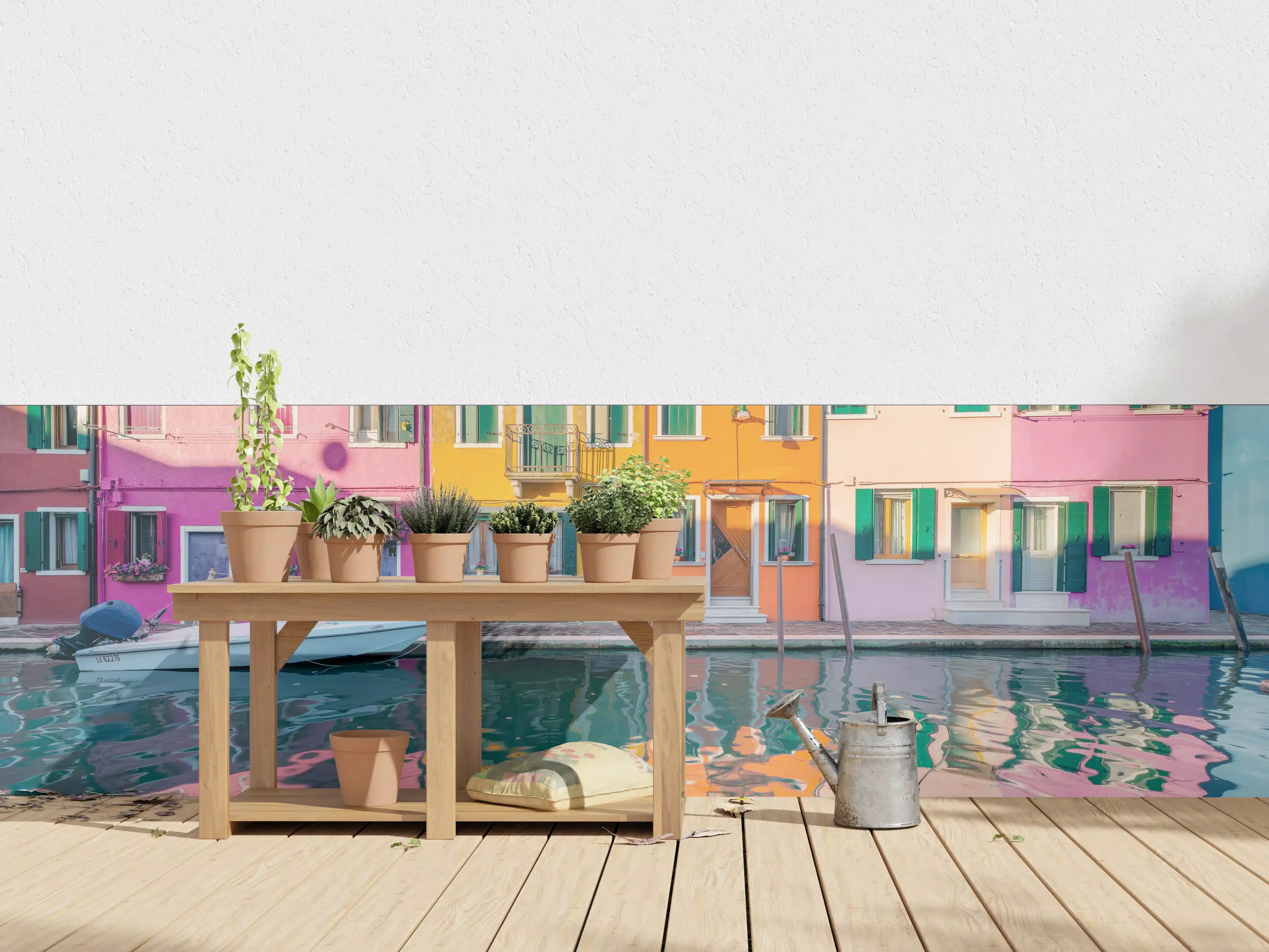 Wandverkleidung außen - Buntes Burano Venedig Kanal