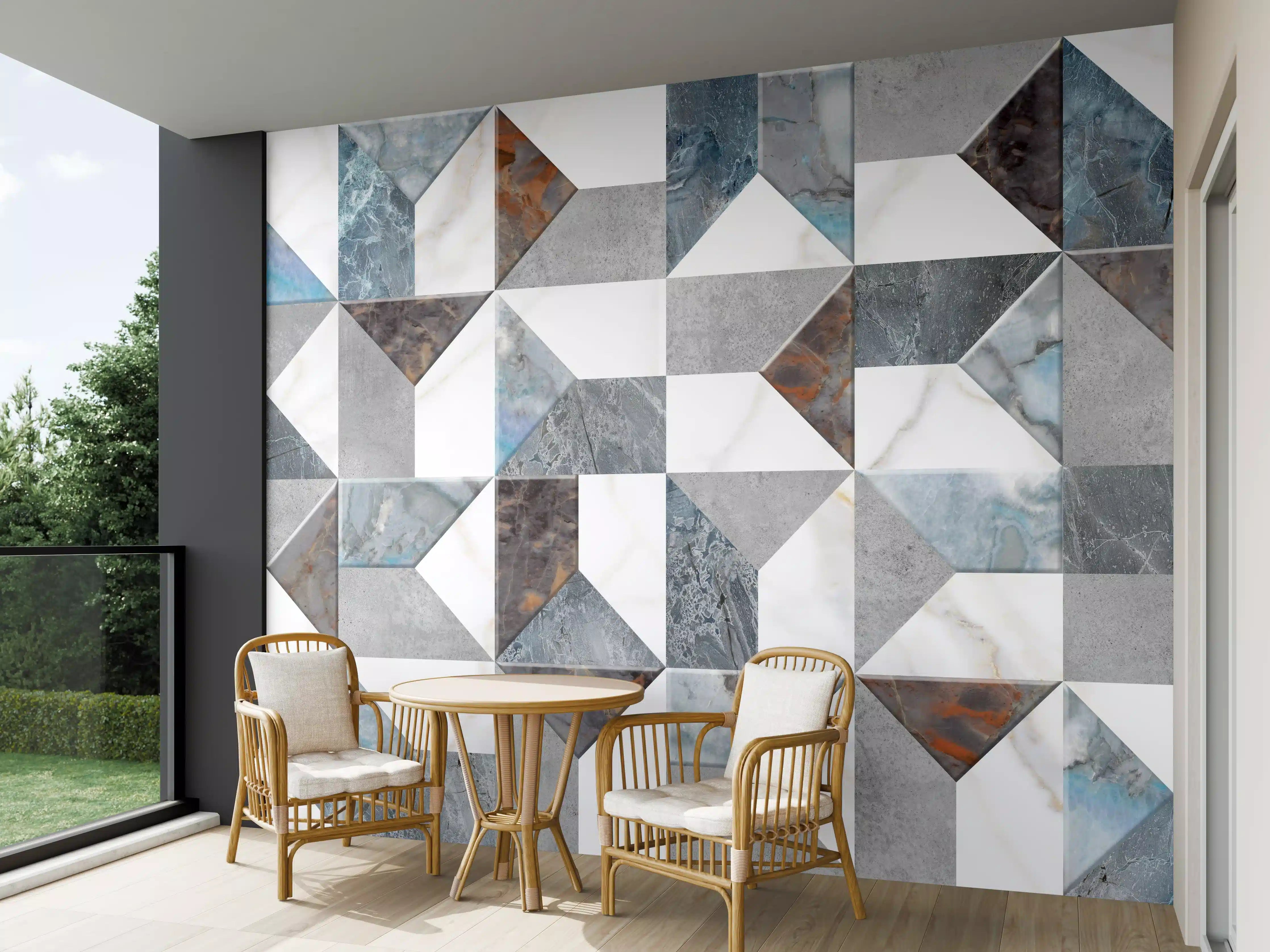 Wandverkleidung außen - Buntes Fliesenmuster