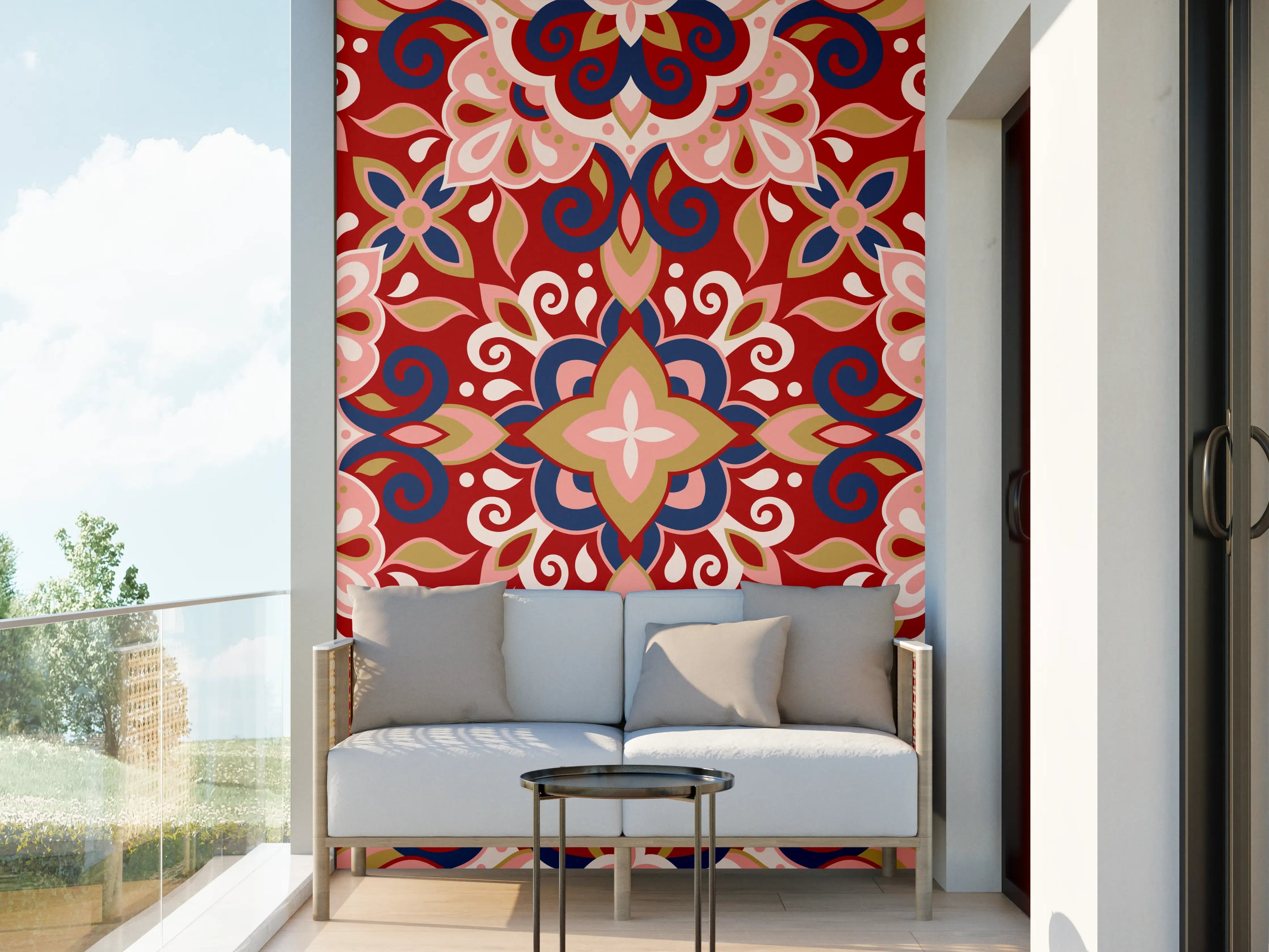 Wandverkleidung außen - Buntes Muster Design Druck