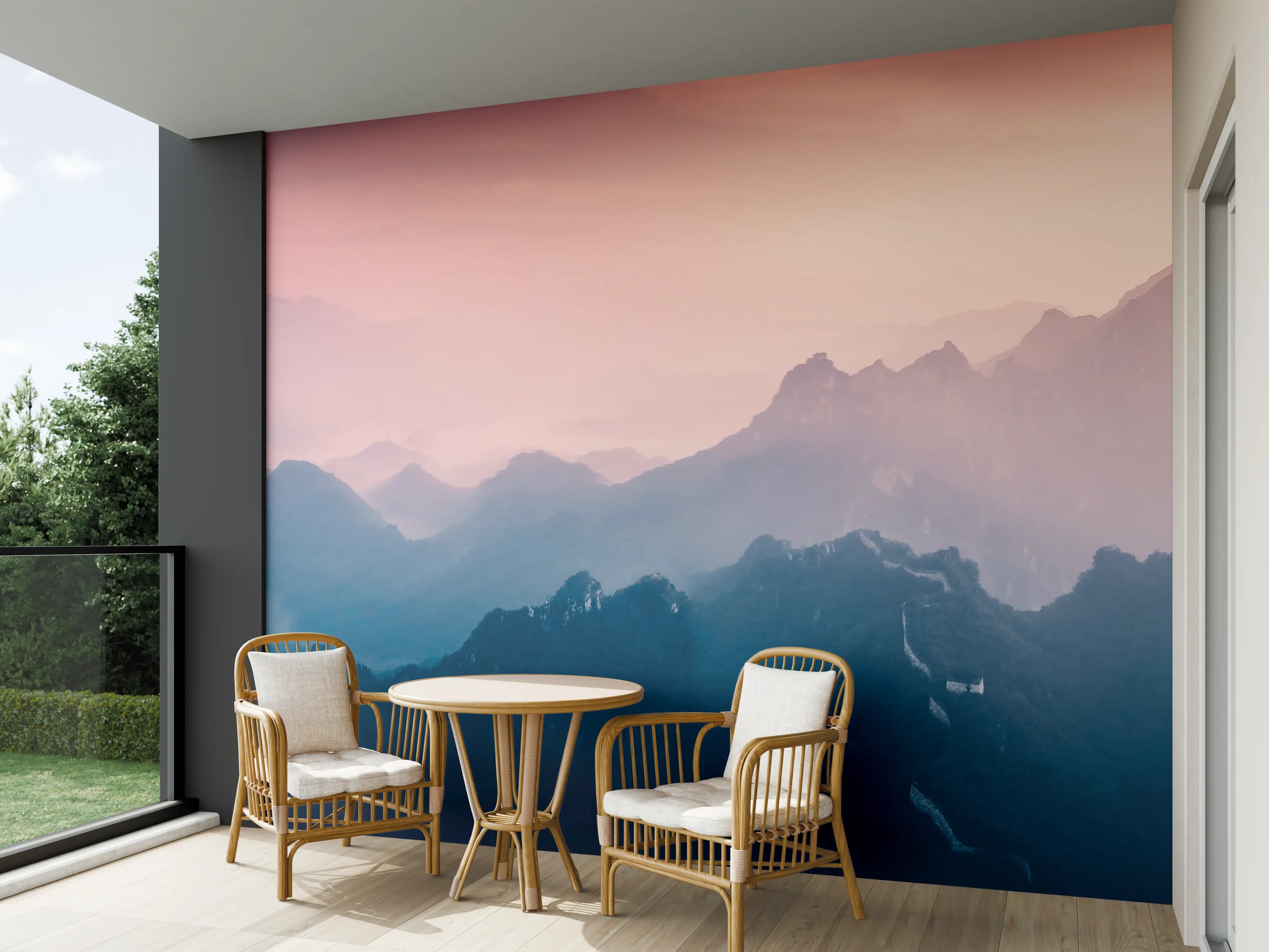 Wandverkleidung außen - Chinesiche Mauer bei Sonnenuntergang