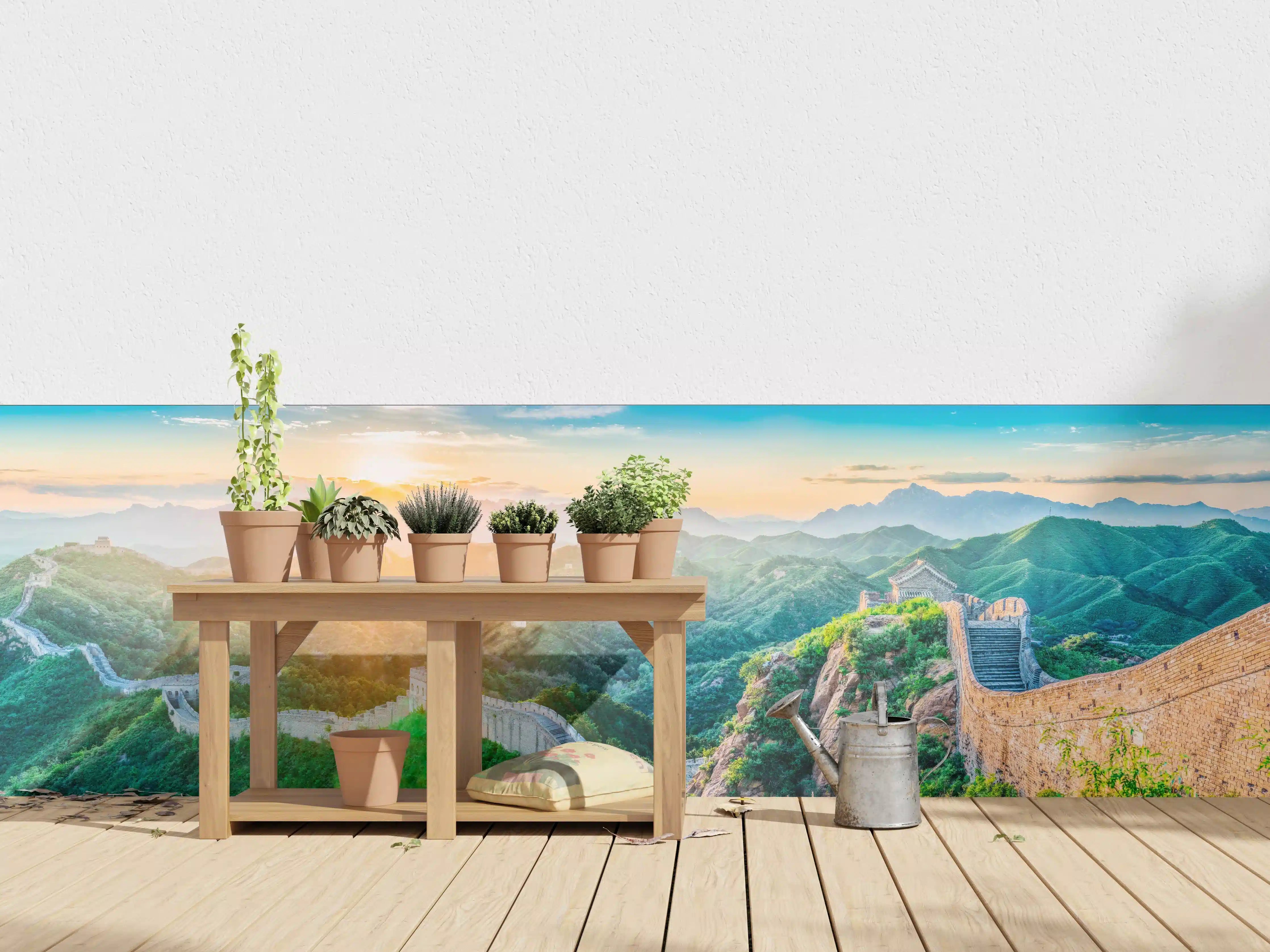 Wandverkleidung außen - Chinesische Mauer Panorama Sonnenaufgang