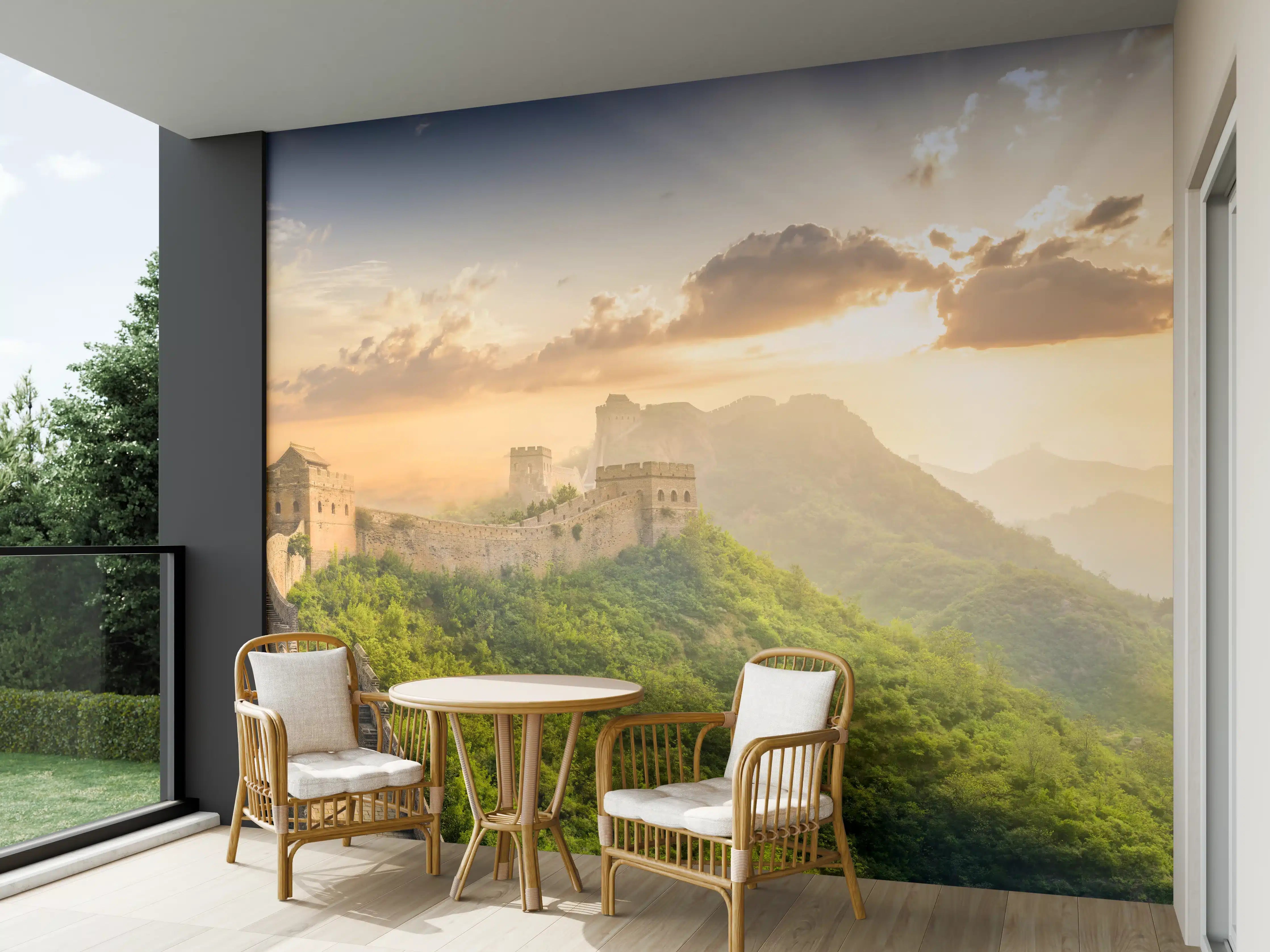 Wandverkleidung außen - Chinesische Mauer bei Sonnenaufgang