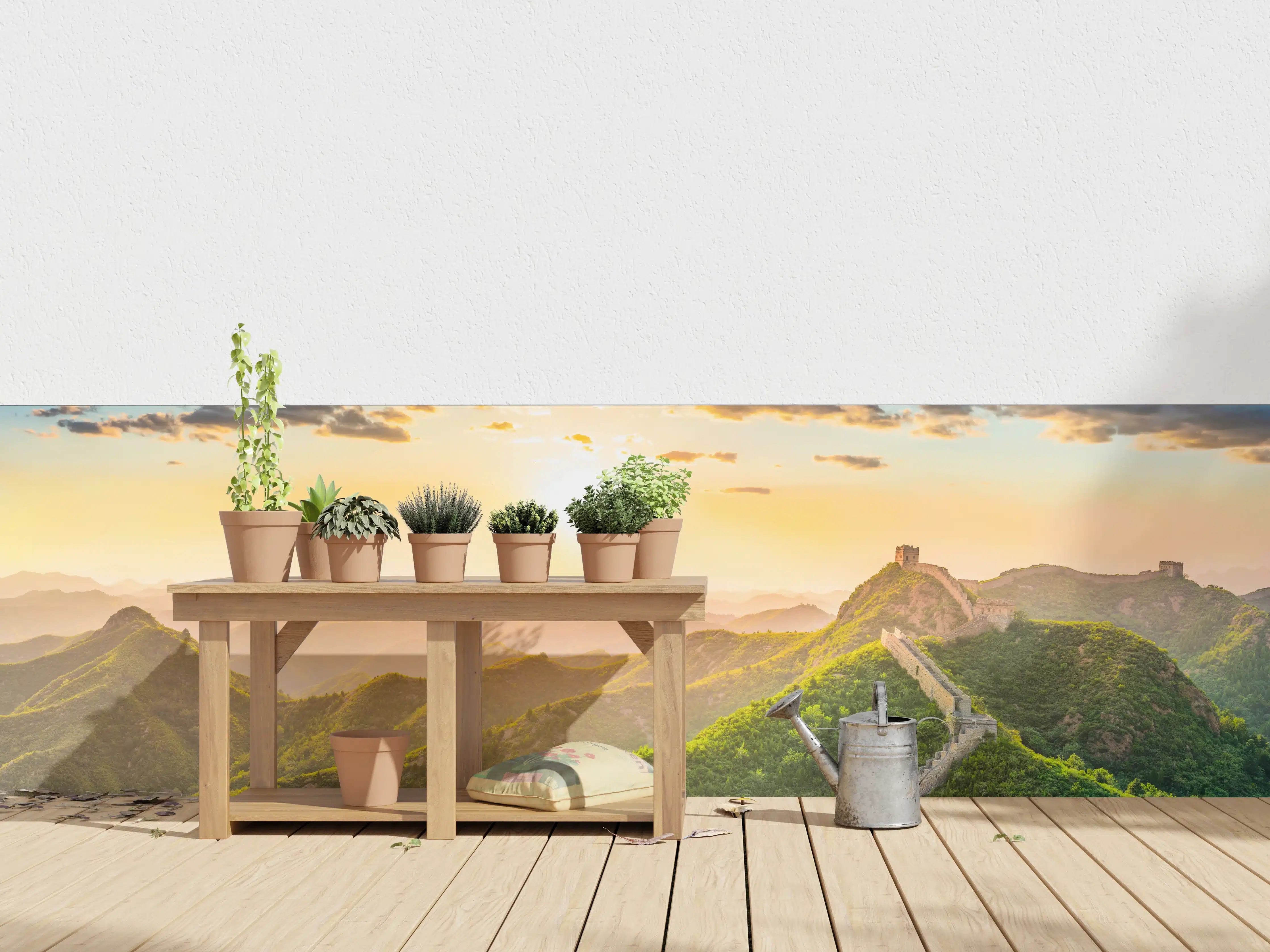 Wandverkleidung außen - Chinesische Mauer im Sonnenuntergang