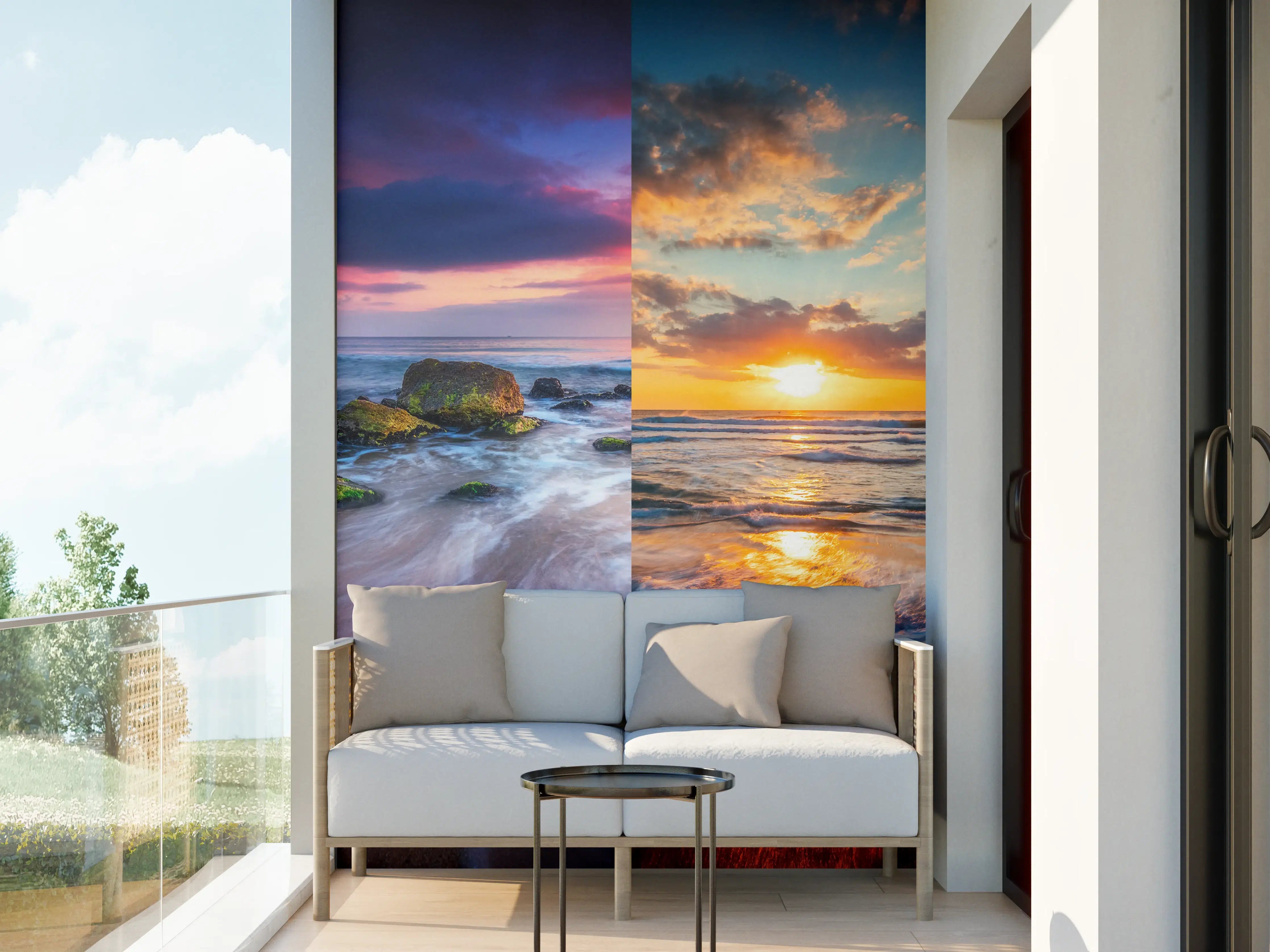 Wandverkleidung außen - Collage von Sommer Meer und Strand Bilder