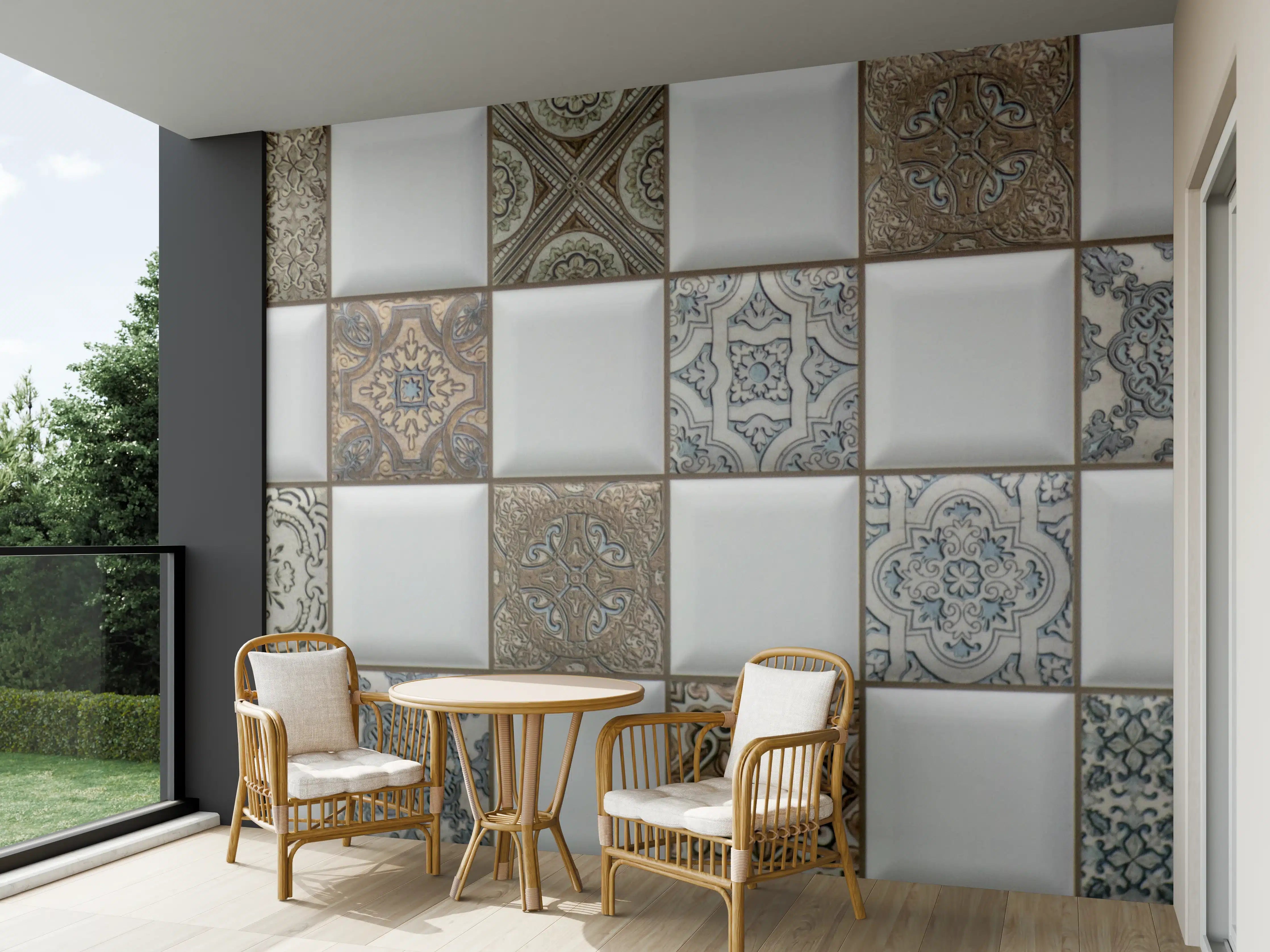 Wandverkleidung außen - Dekorative Fliesen im Vintage-Look