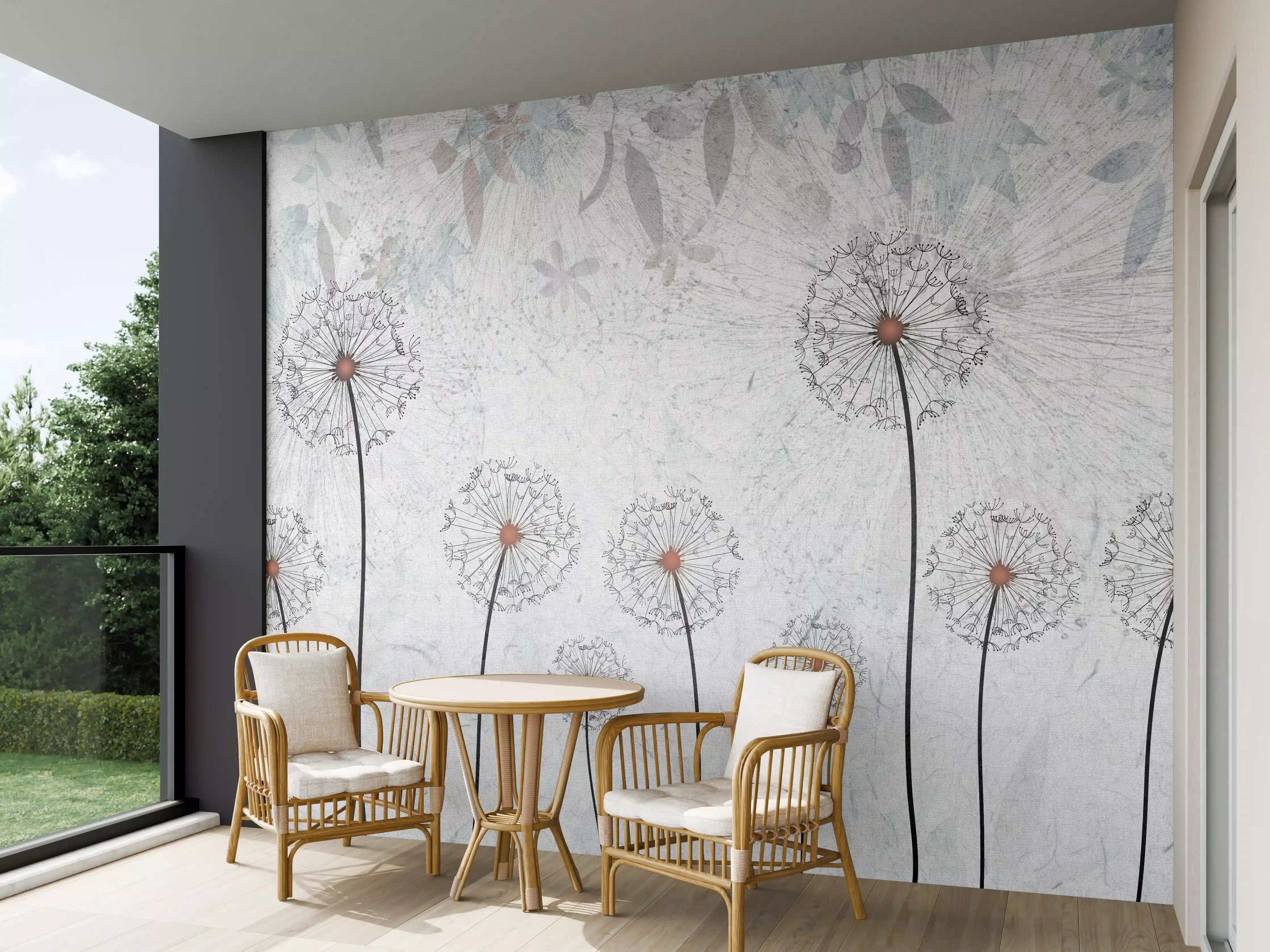 Wandverkleidung außen - Dekoratives Löwenzahn Gemälde