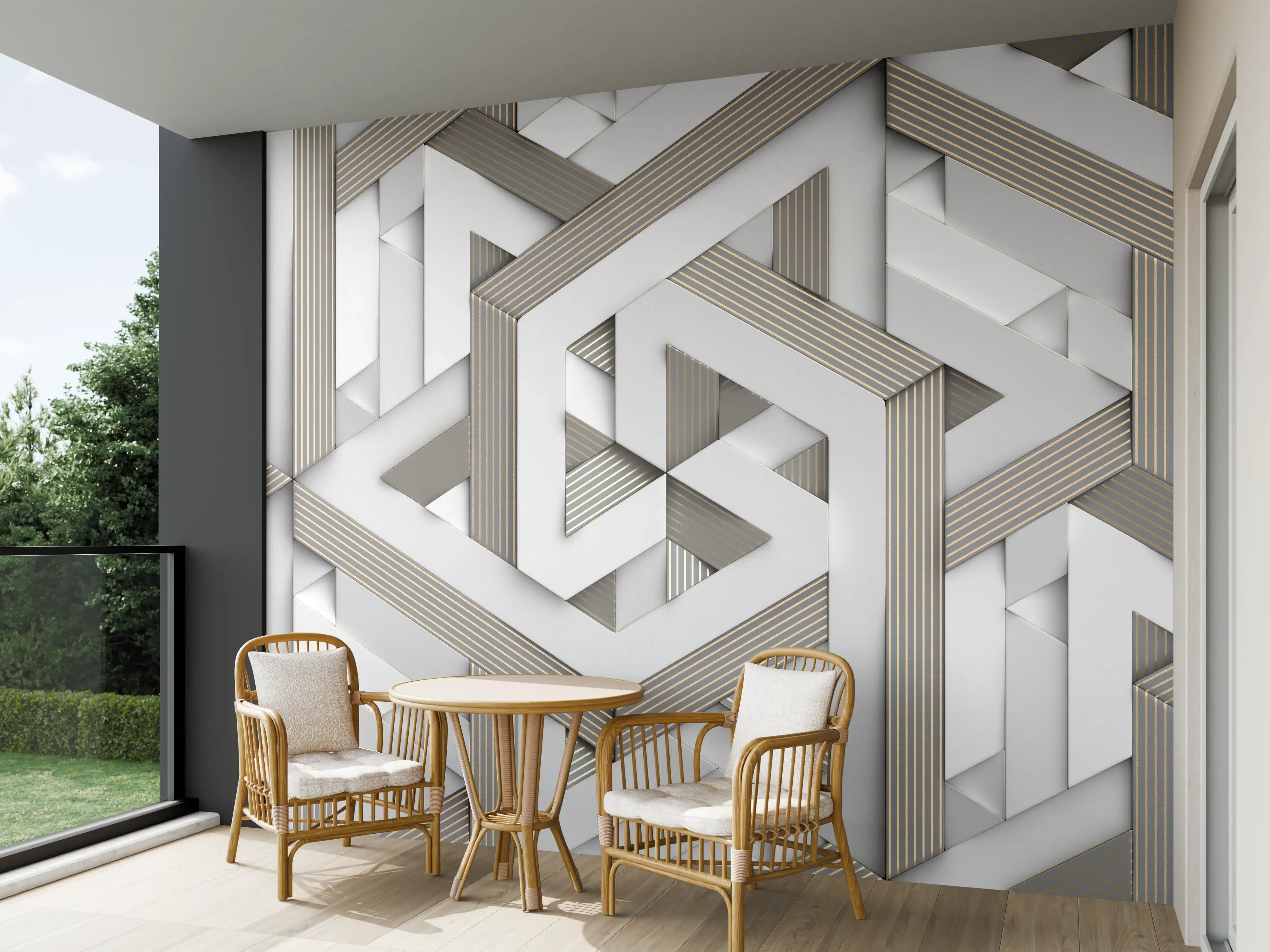 Wandverkleidung außen - Dekoratives Mosaik Muster - 3D