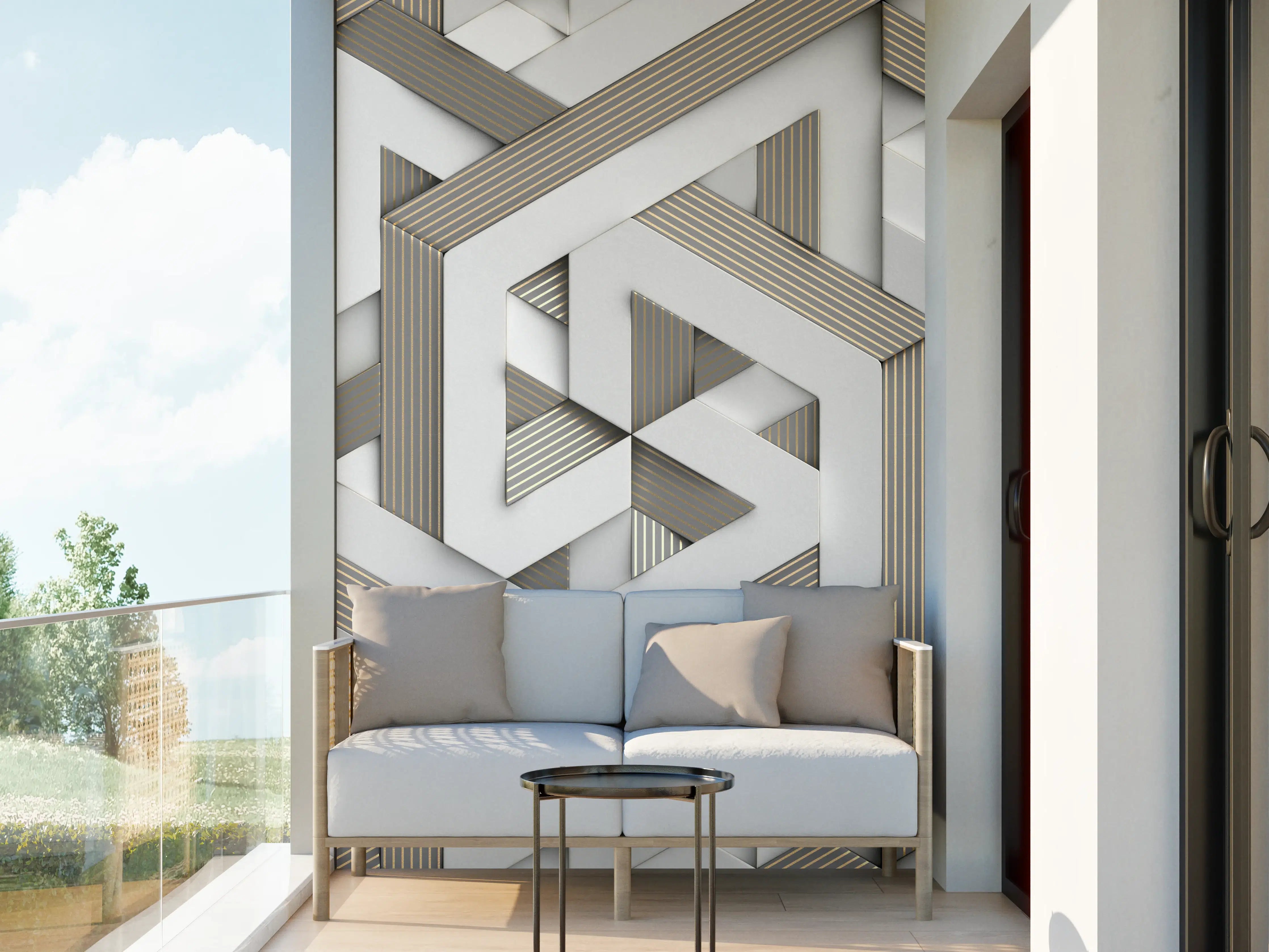 Wandverkleidung außen - Dekoratives Mosaik Muster - 3D