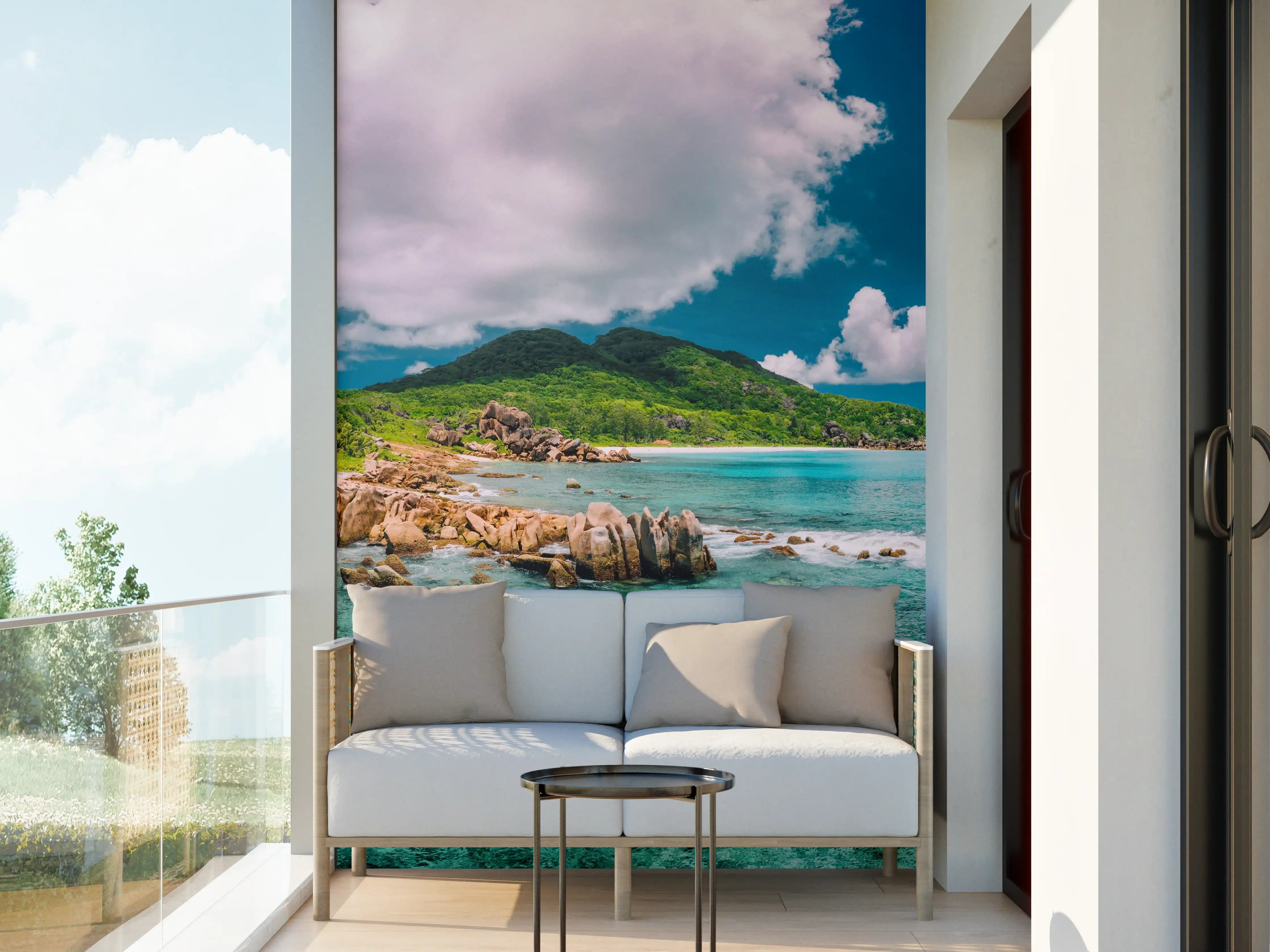 Wandverkleidung außen - Der Strand Grand Anse - La Digue