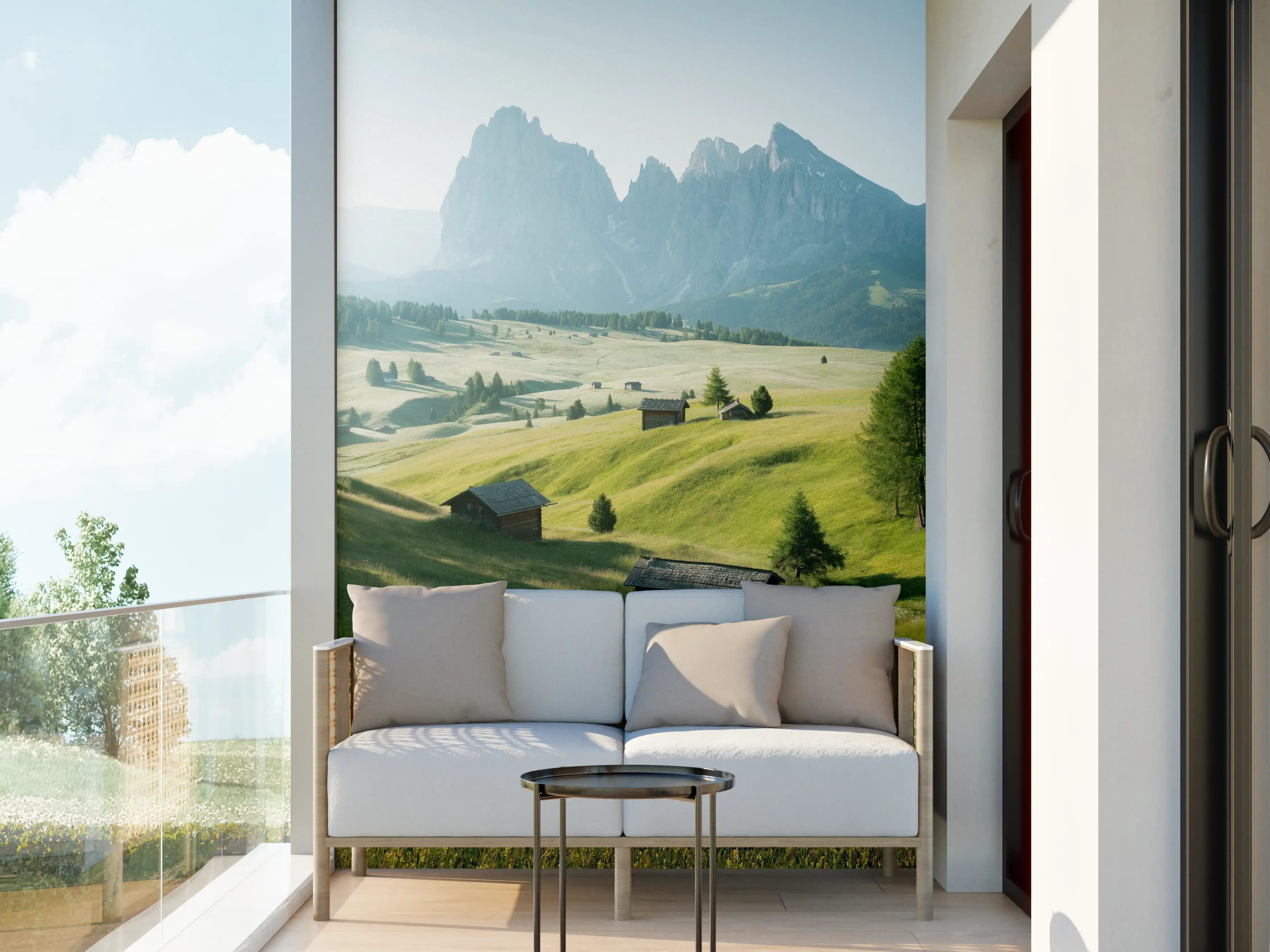 Wandverkleidung außen - Dolomiten Berglandschaft auf der Seiser Alm