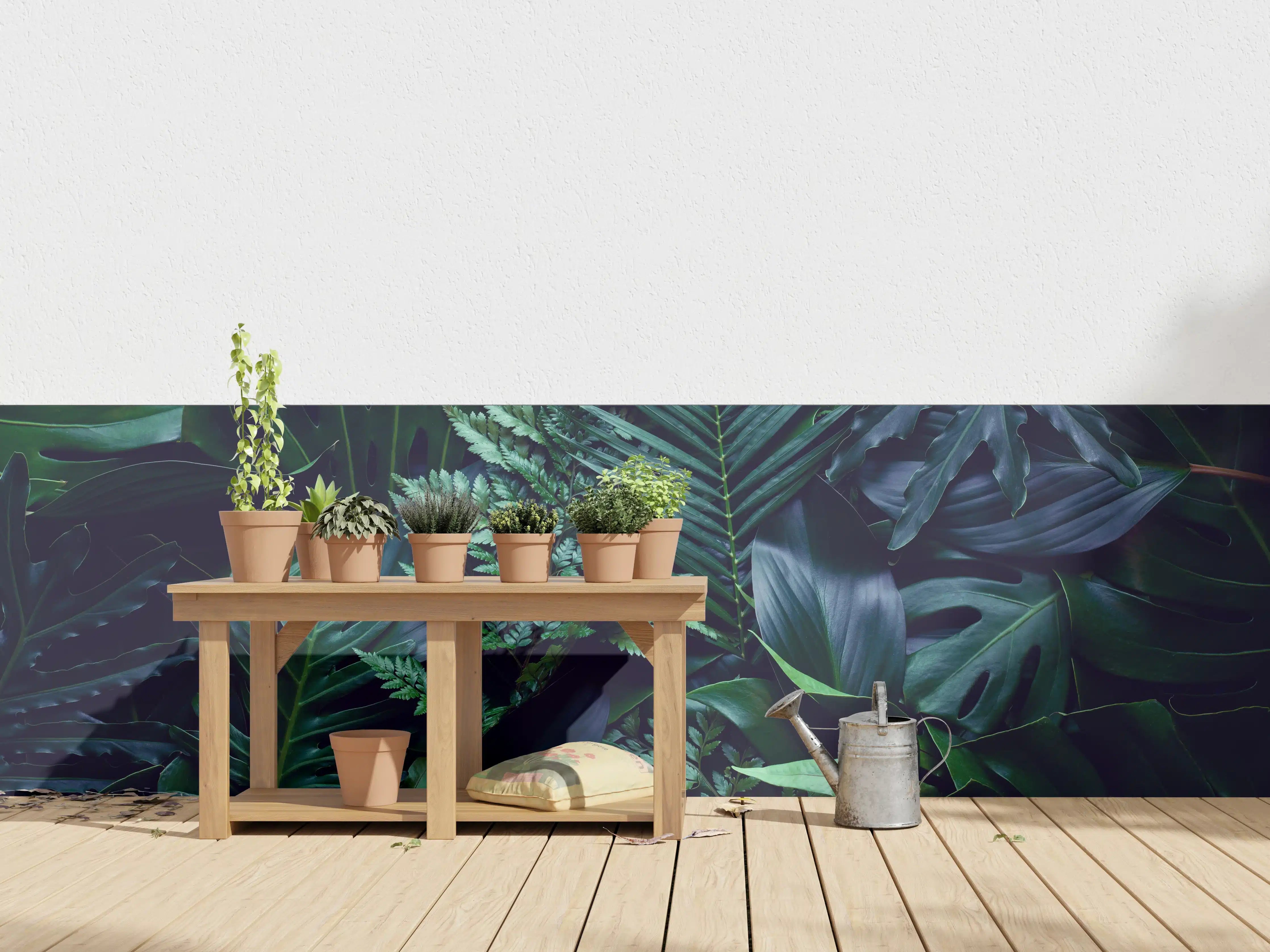Wandverkleidung außen - Dschungelgrün mit exotischen Blättern