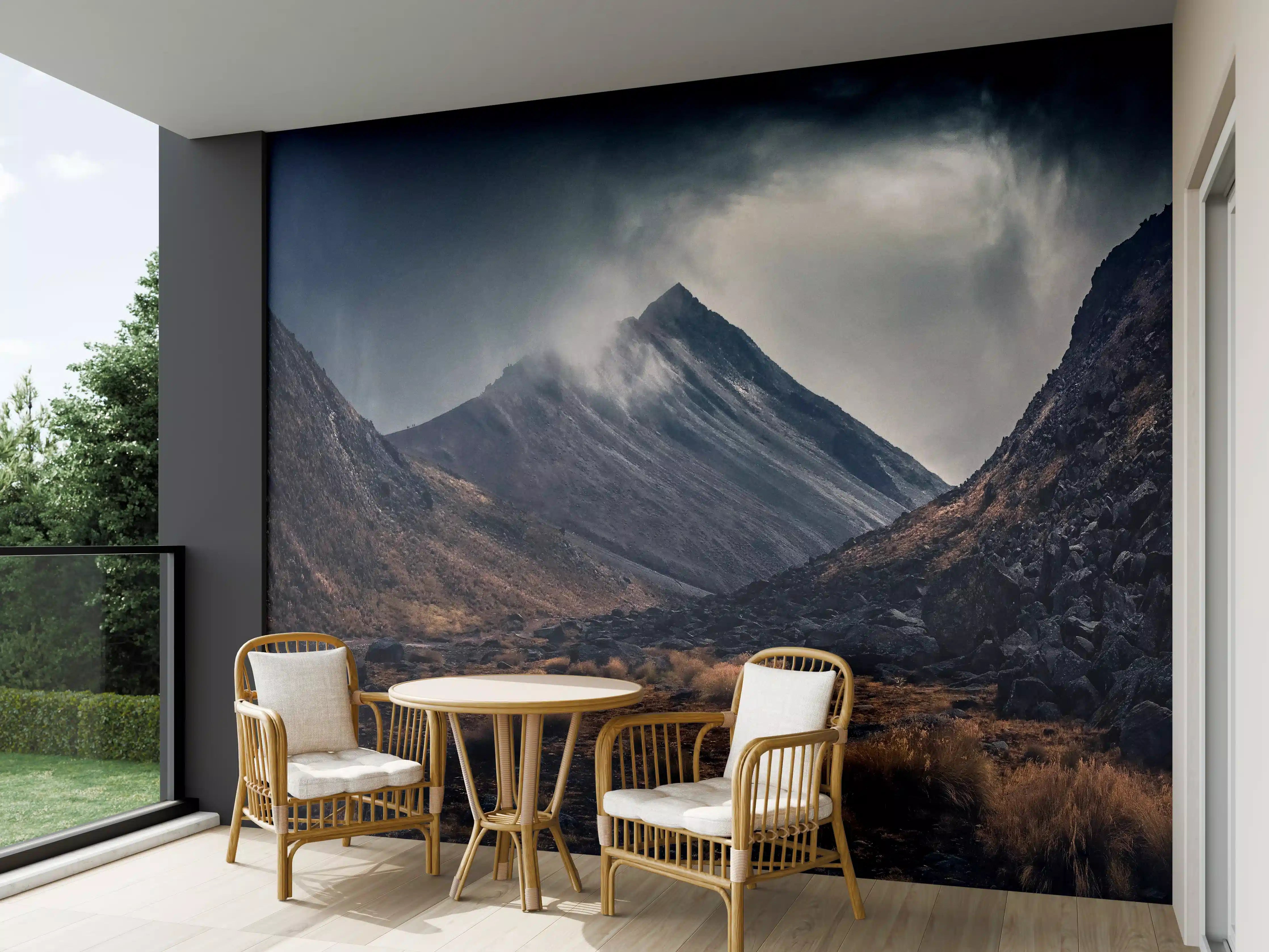 Wandverkleidung außen - Düstere Berglandschaft Naturdrama