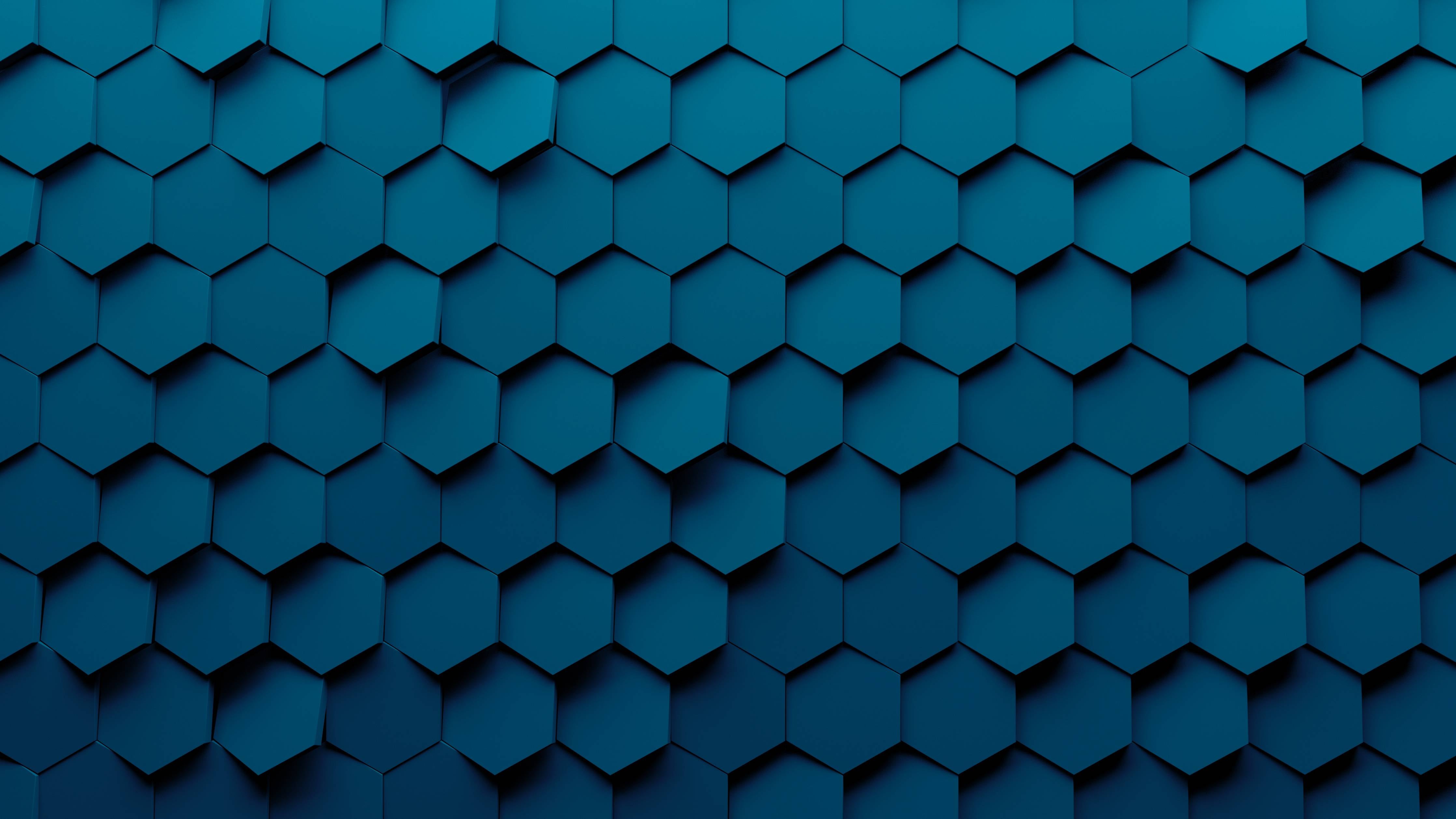 Wandverkleidung außen-Dunkelblaue 3D-Hexagon-Wandverkleidung