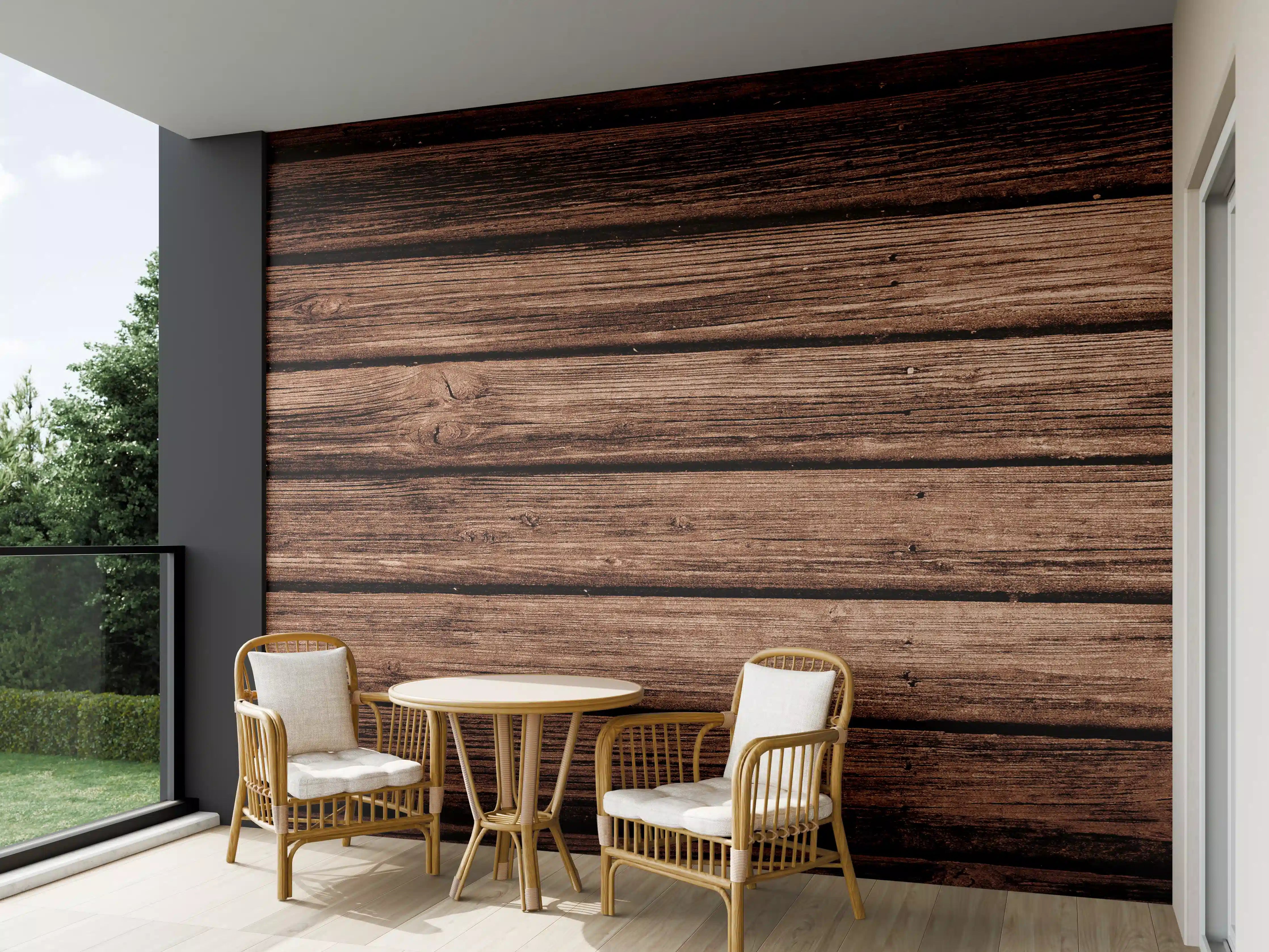 Wandverkleidung außen - Dunkelbraun-rustikale Holzplanken
