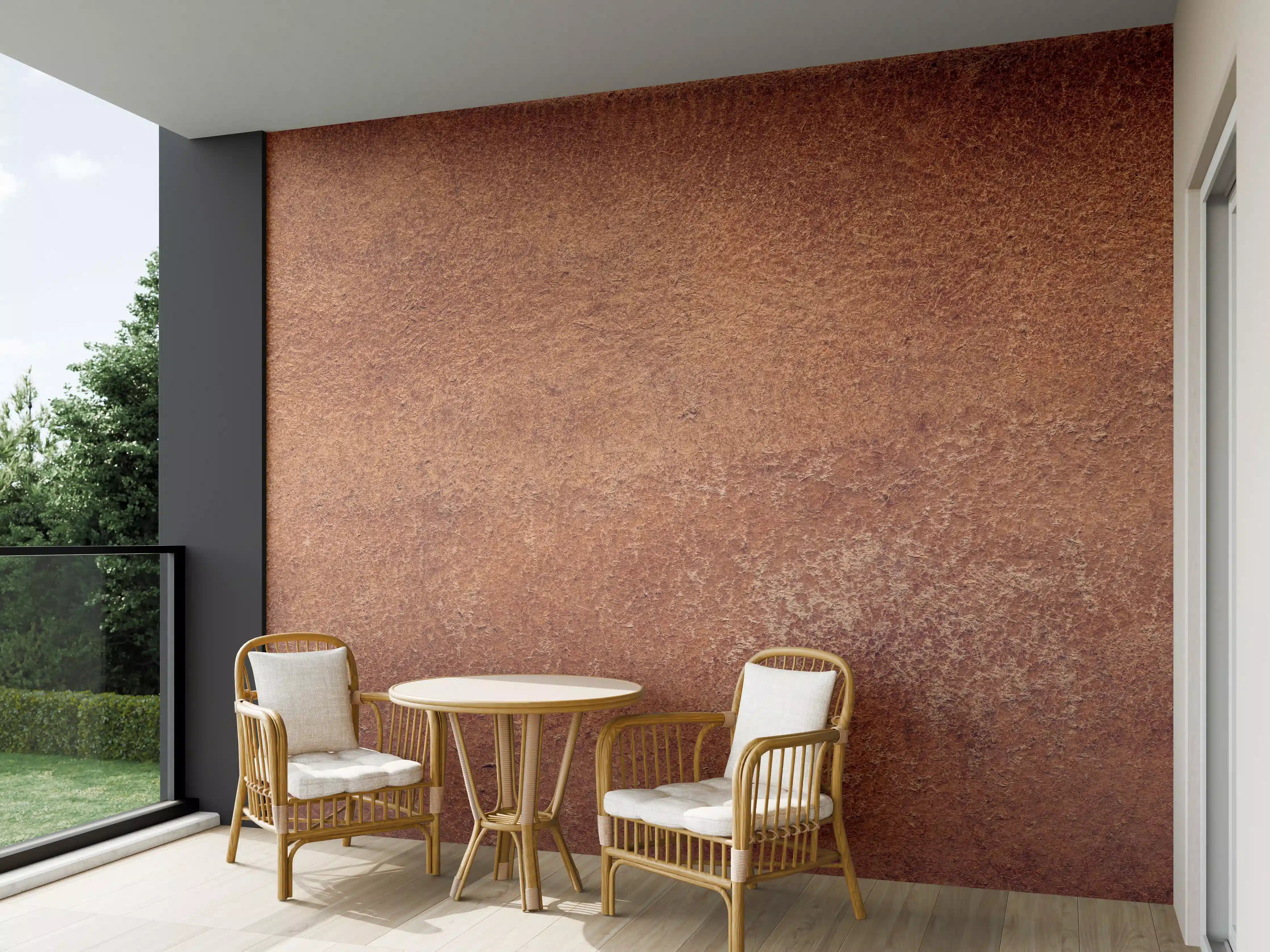 Wandverkleidung außen - Dunkelbraune Ledertextur