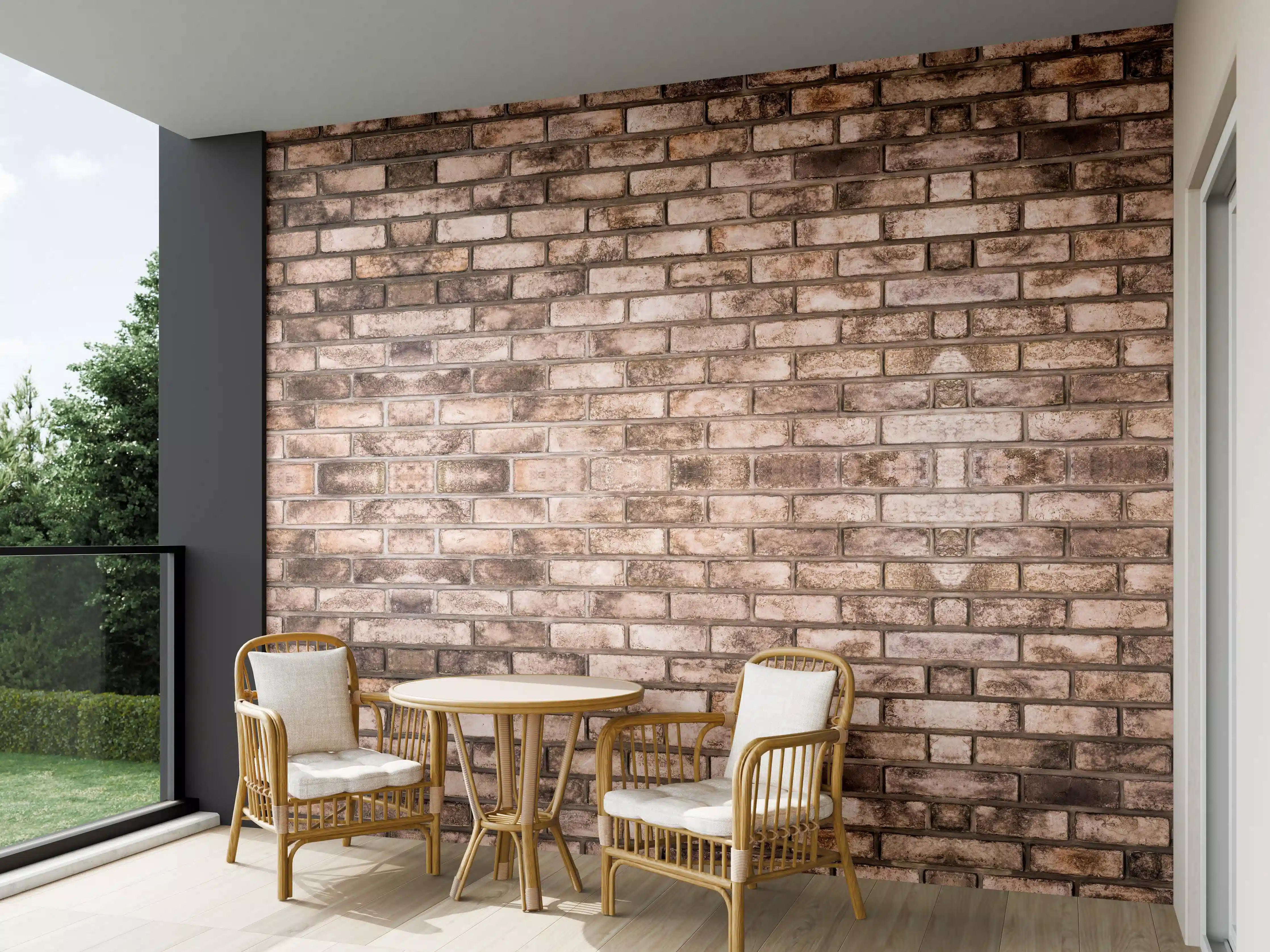 Wandverkleidung außen - Dunkelbraune Steinmauer