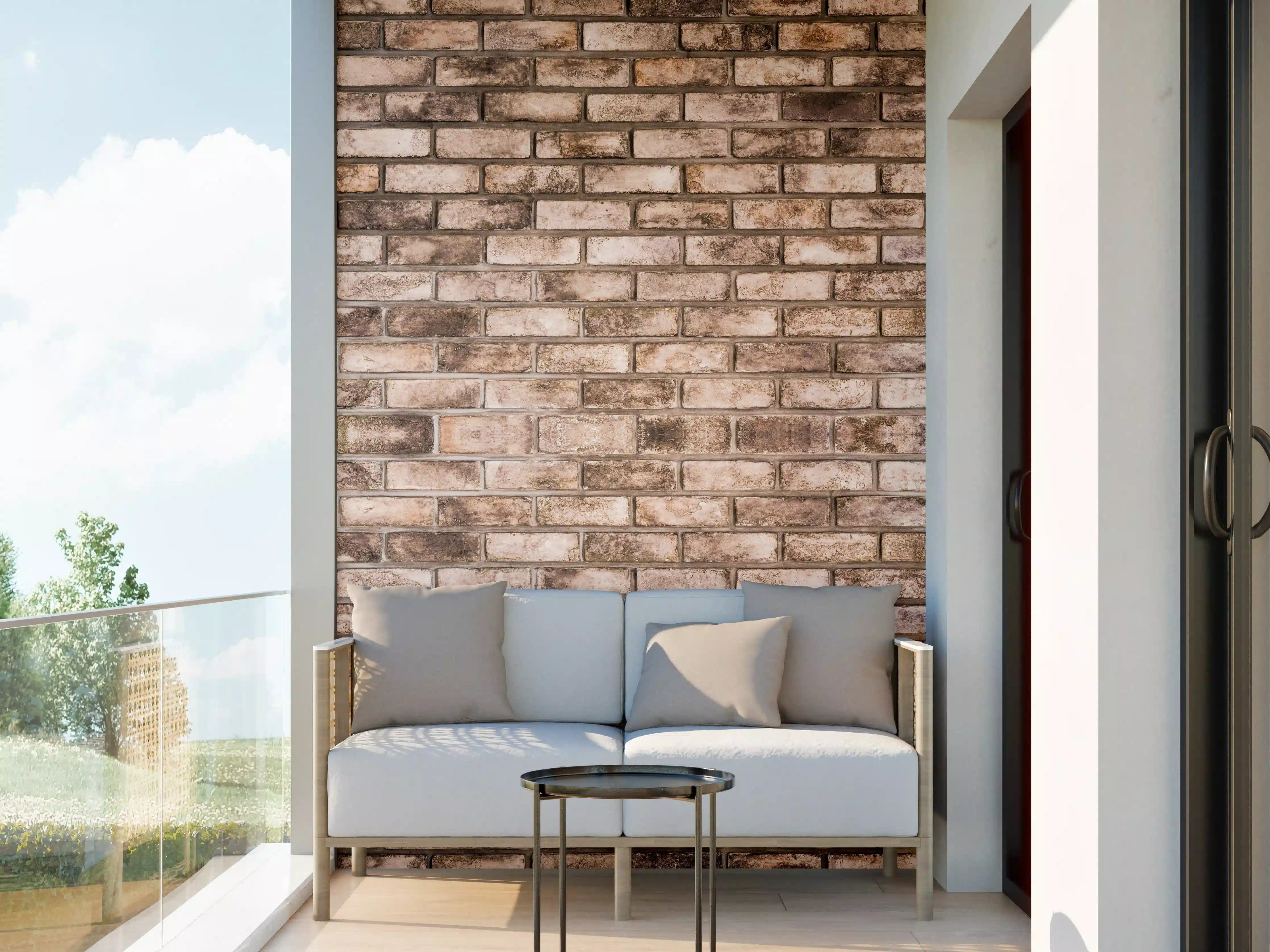 Wandverkleidung außen - Dunkelbraune Steinmauer