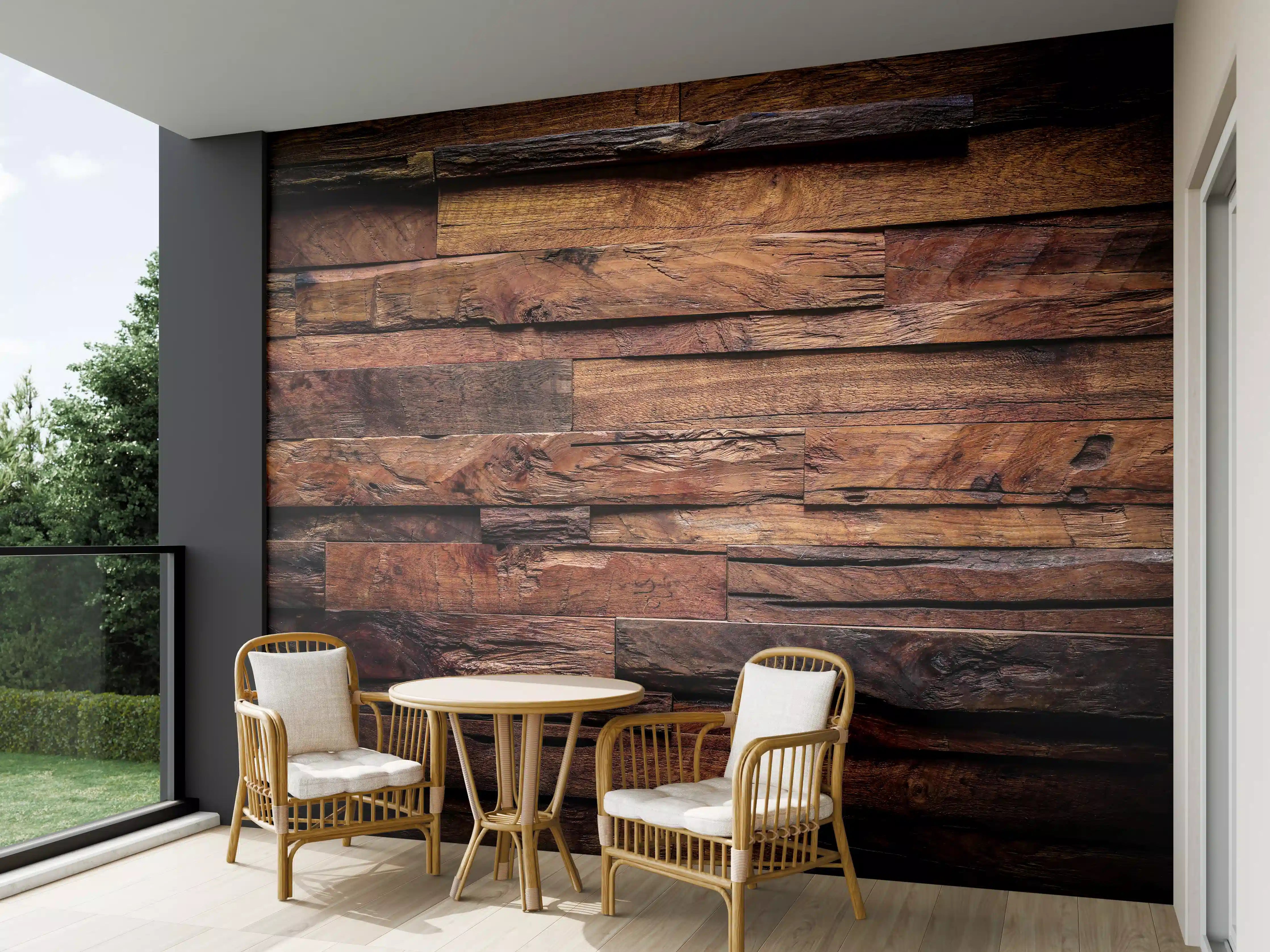 Wandverkleidung außen - Dunkle Holztextur