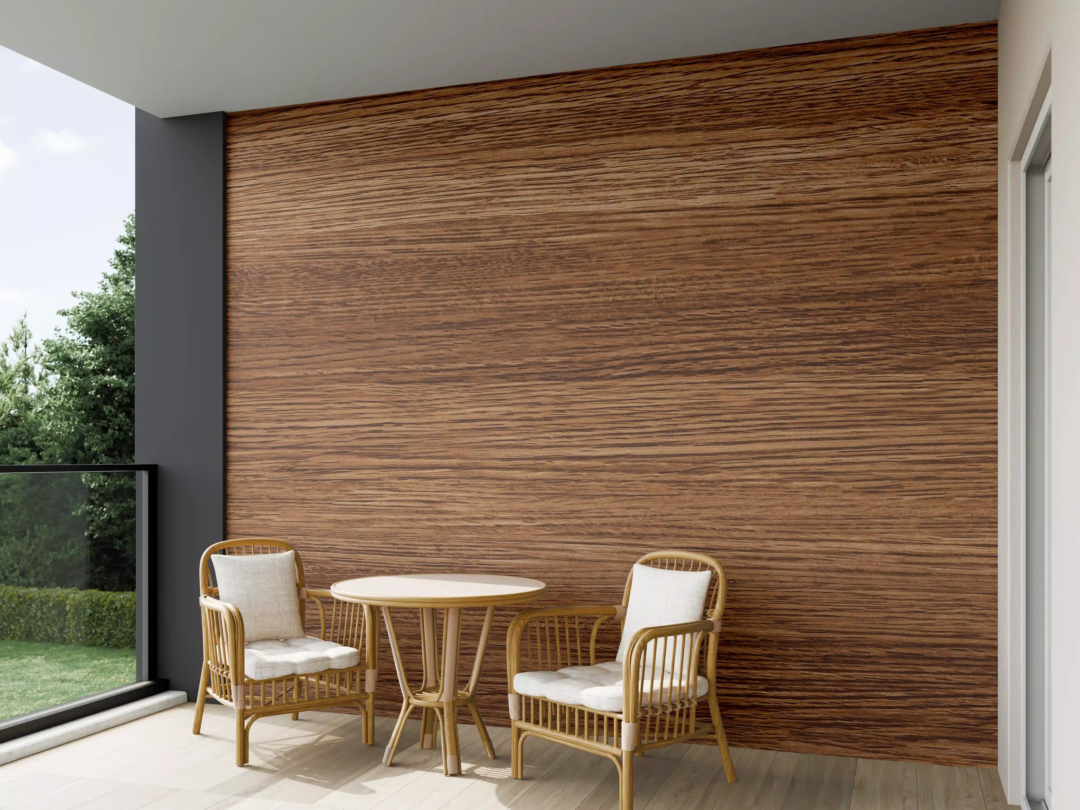 Wandverkleidung außen - Dunkle Holzwand mit Streifenmuster
