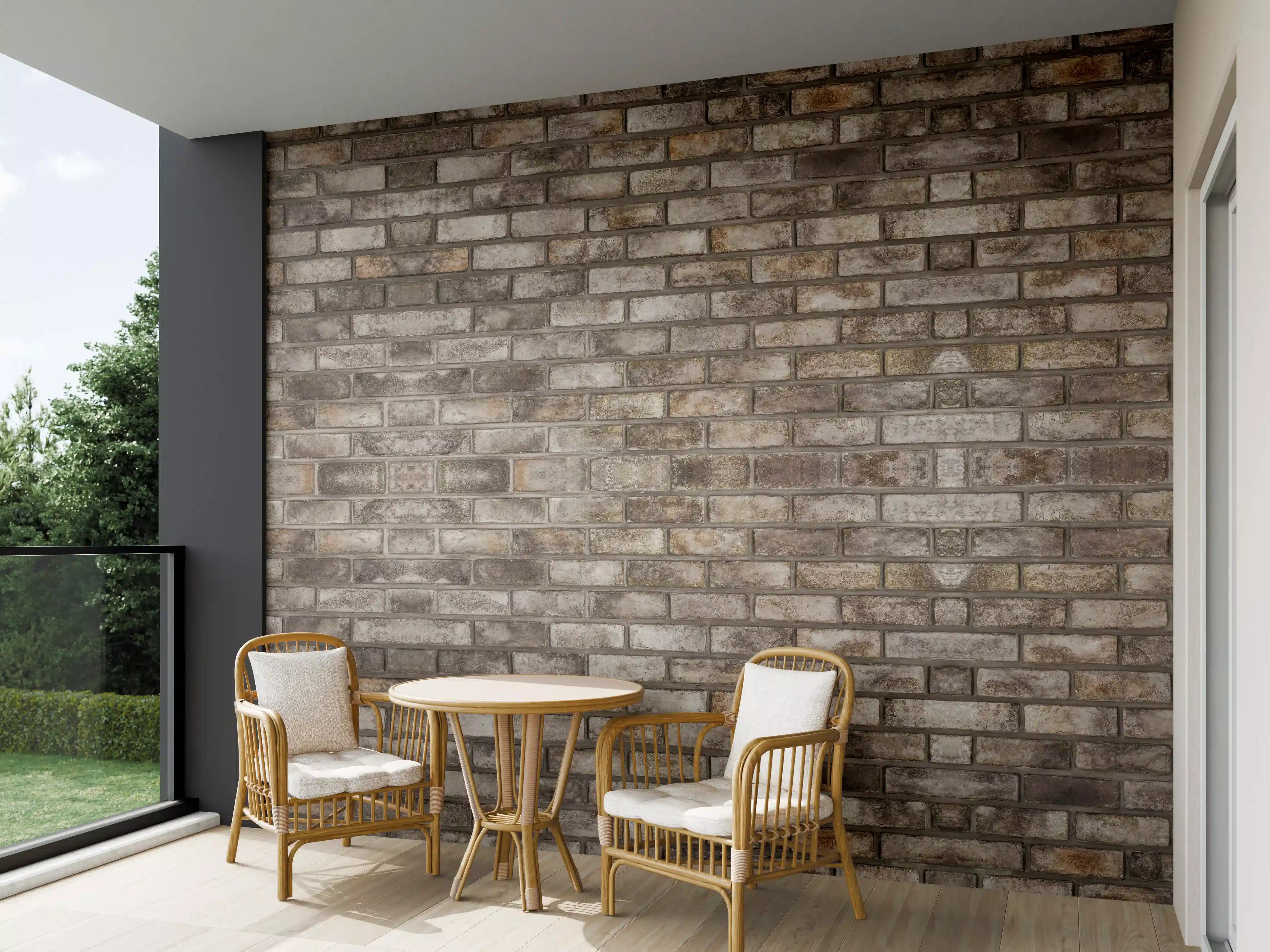 Wandverkleidung außen - Dunkle Steinmauer