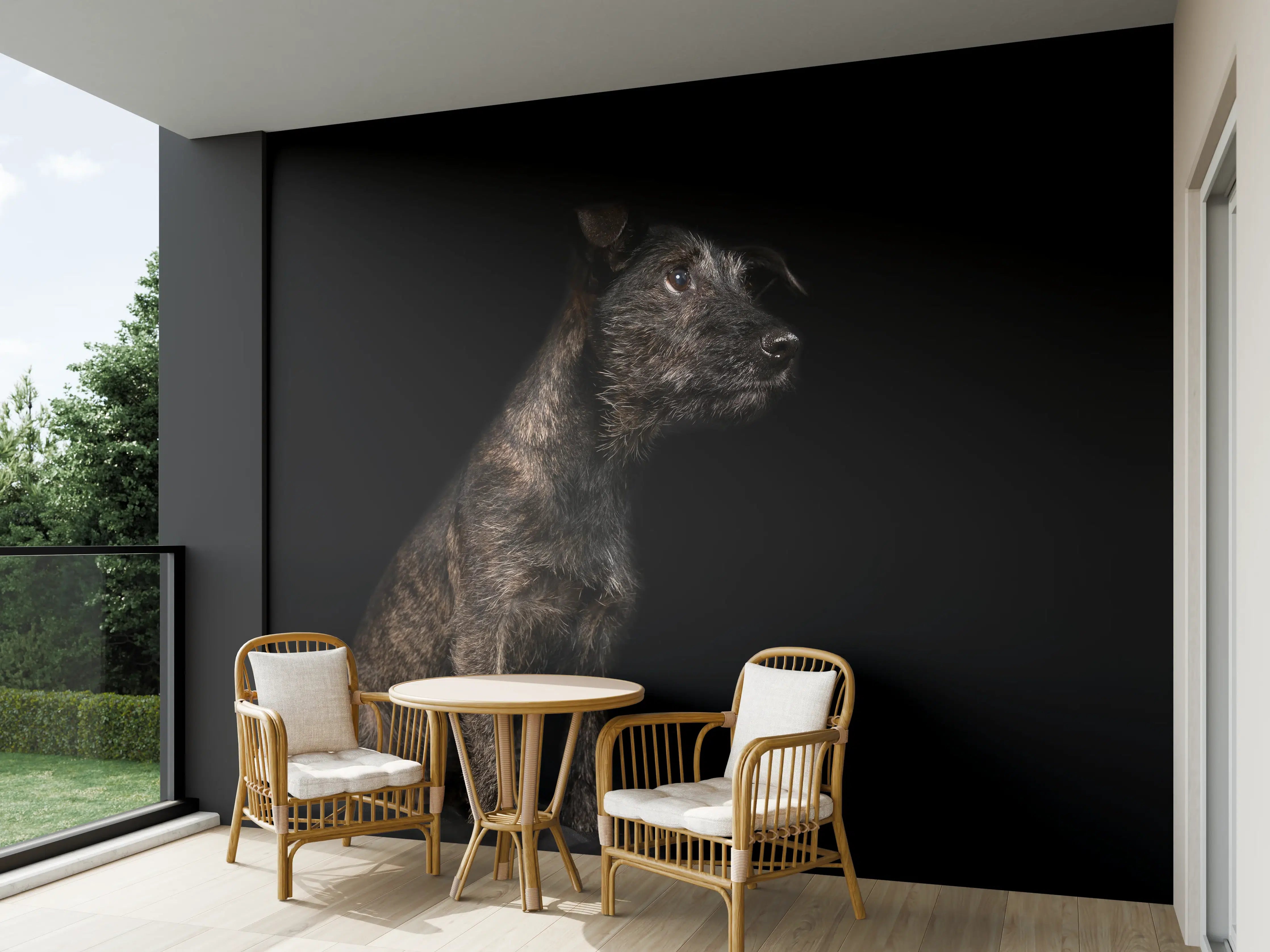 Wandverkleidung außen - Dunkler Cairn Terrier Hund