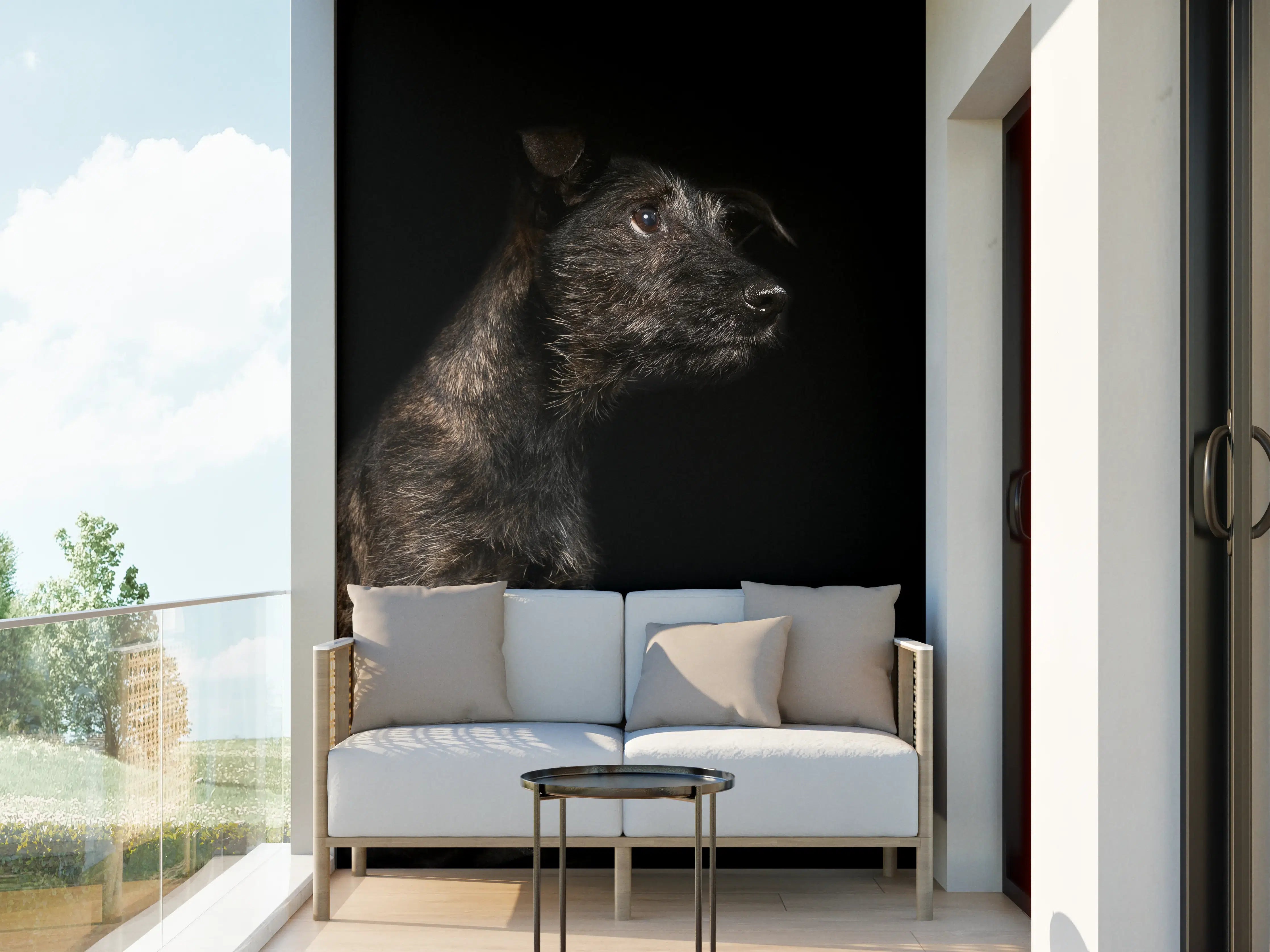 Wandverkleidung außen - Dunkler Cairn Terrier Hund