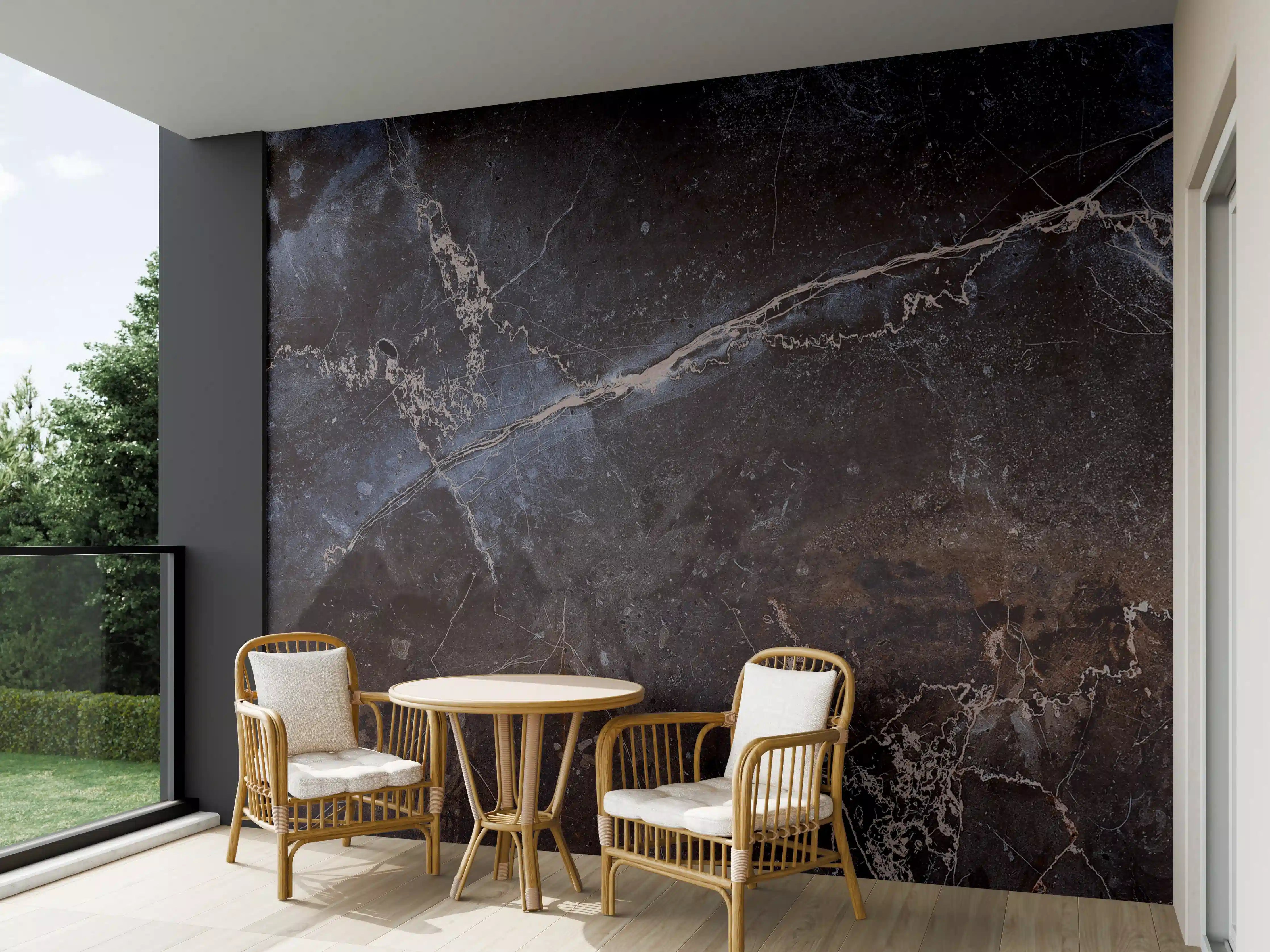 Wandverkleidung außen - Dunkler Marmor