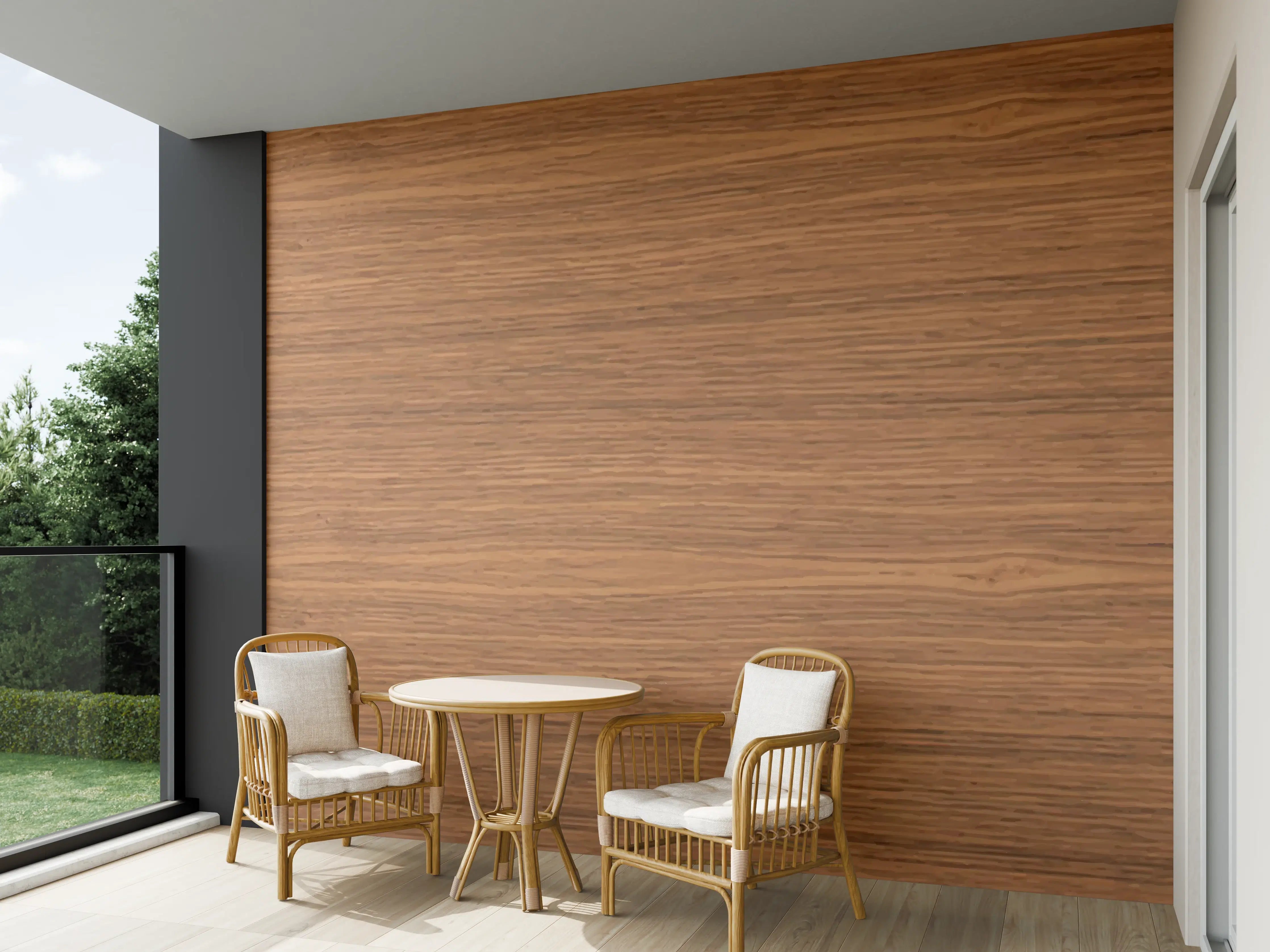 Wandverkleidung außen - Edle Holzoptik Dunkelbraun Textur