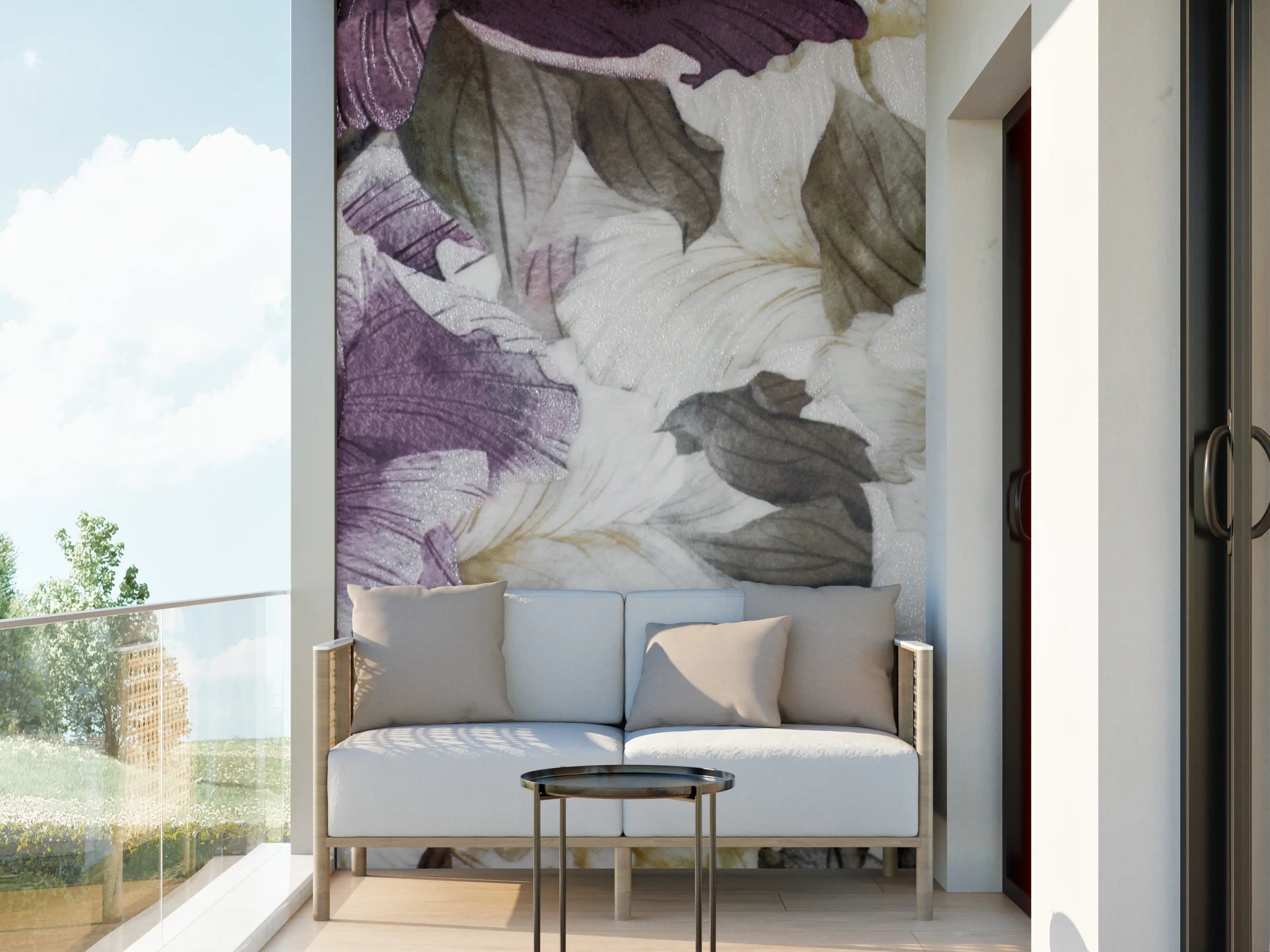 Wandverkleidung außen - Elegante Blumenmuster in Weiß und Lila