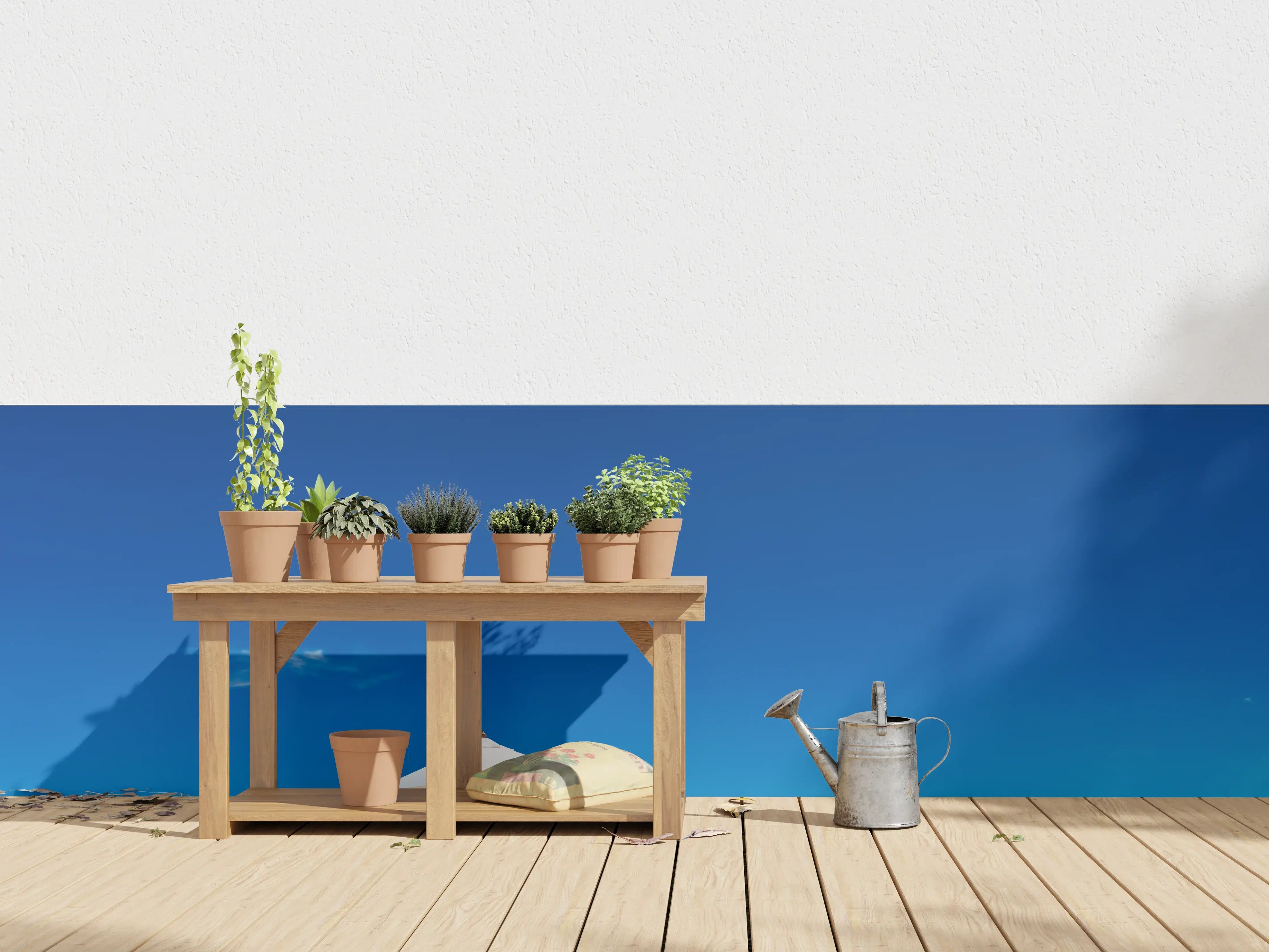 Wandverkleidung außen - Entspannender Strand mit Sonnenschirm
