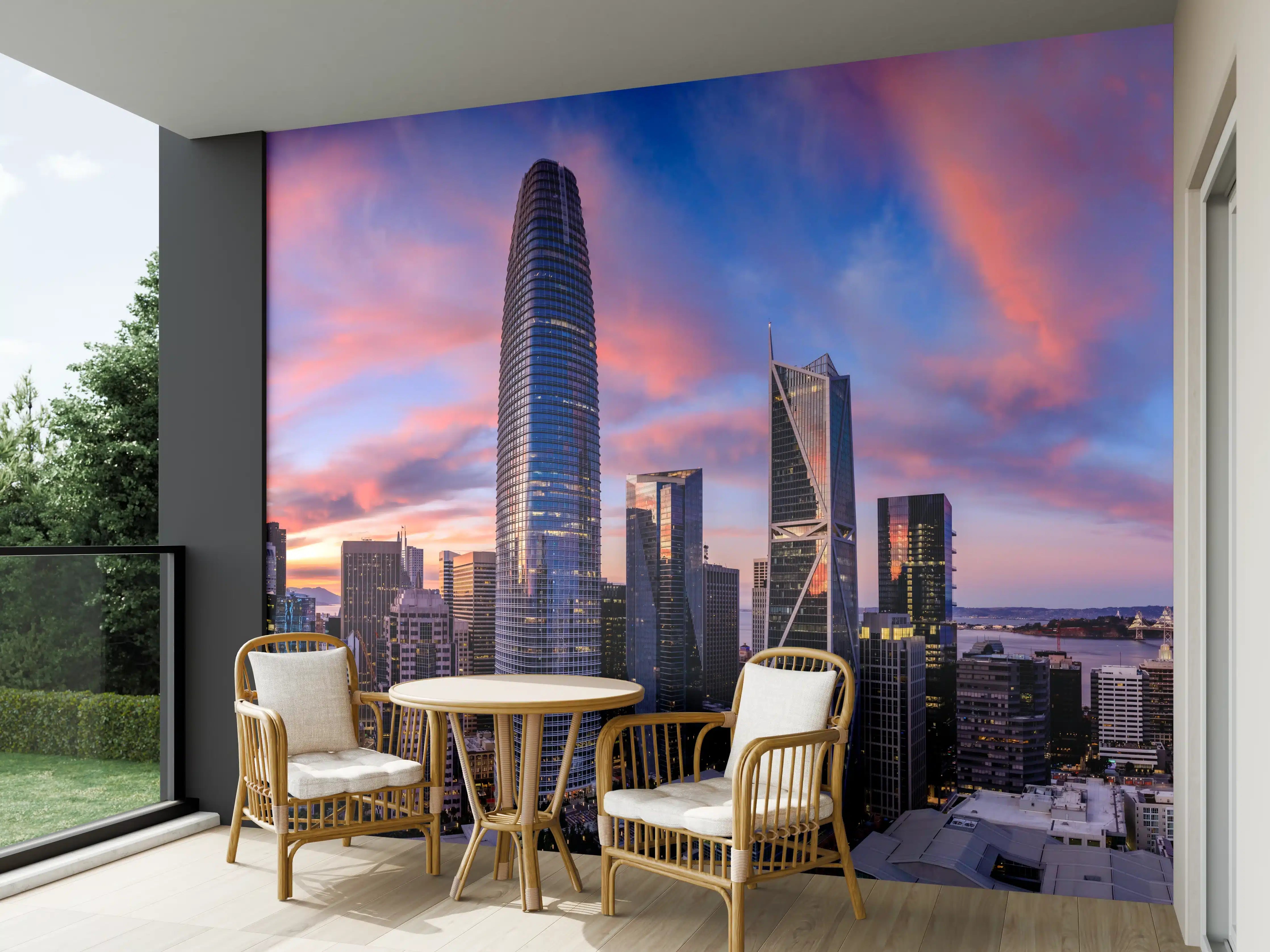 Wandverkleidung außen - Epischer Sonnenuntergang über San Francisco