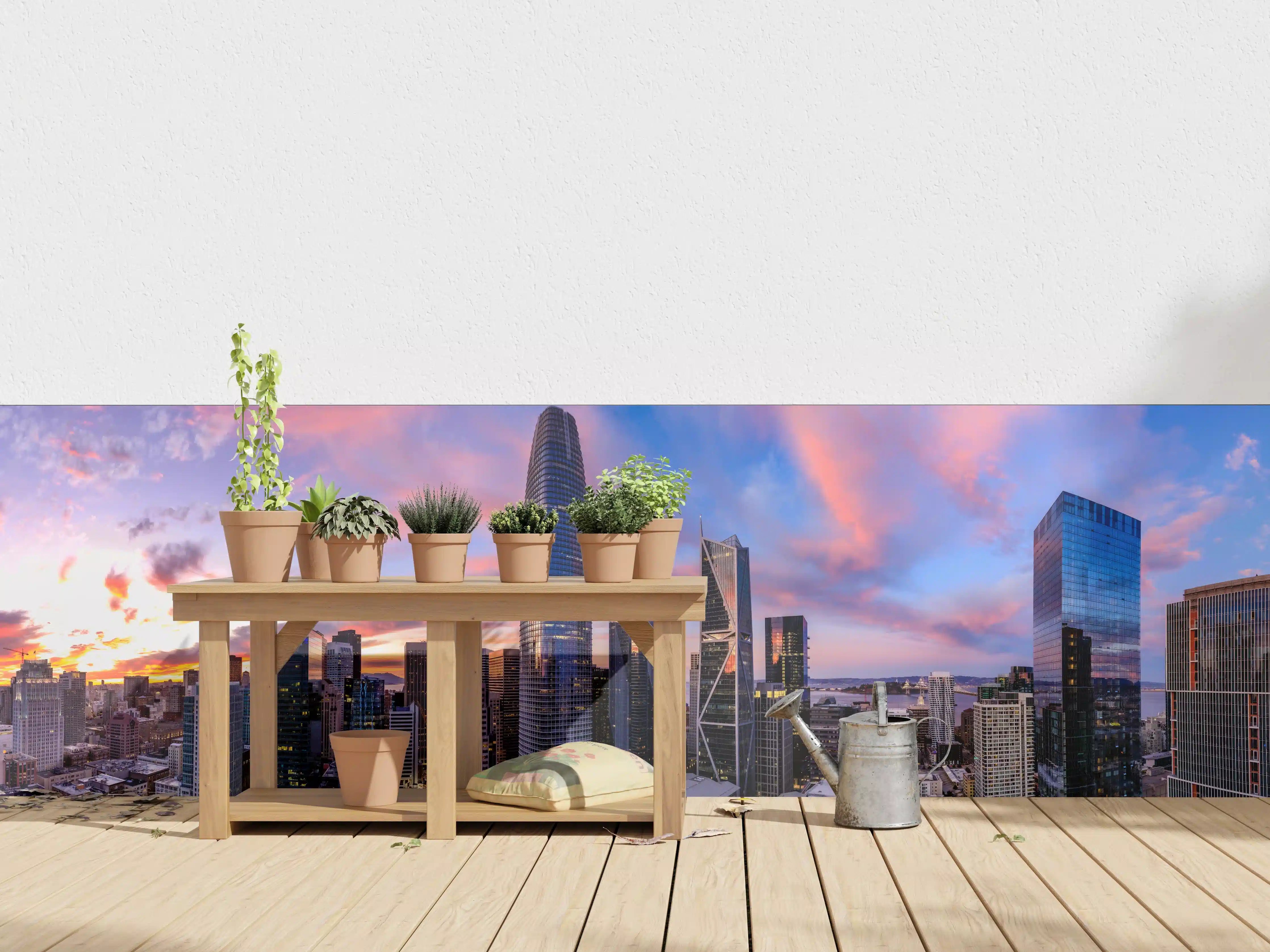 Wandverkleidung außen - Epischer Sonnenuntergang über San Francisco