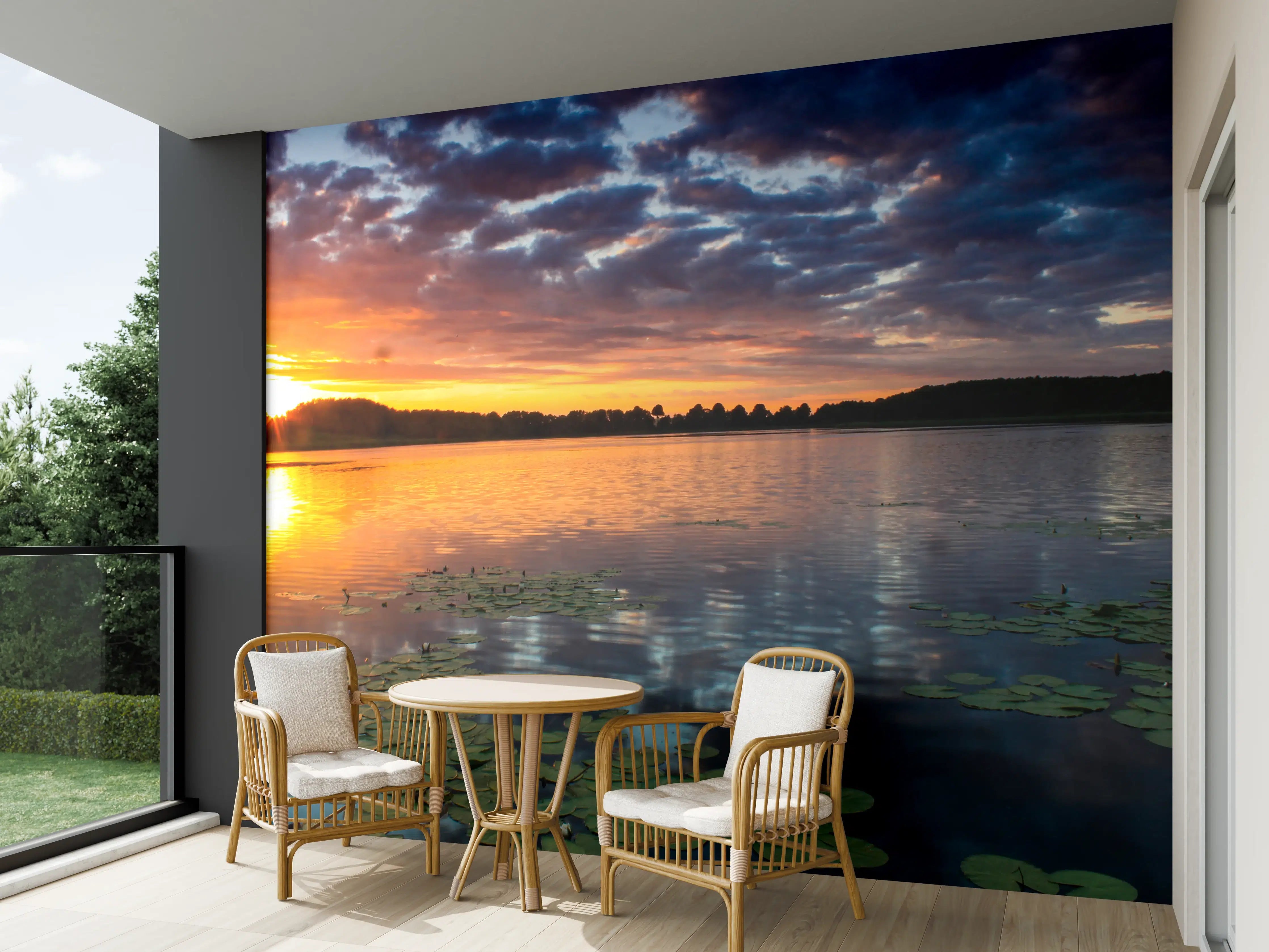 Wandverkleidung außen - Epischer Sonnenuntergang über See