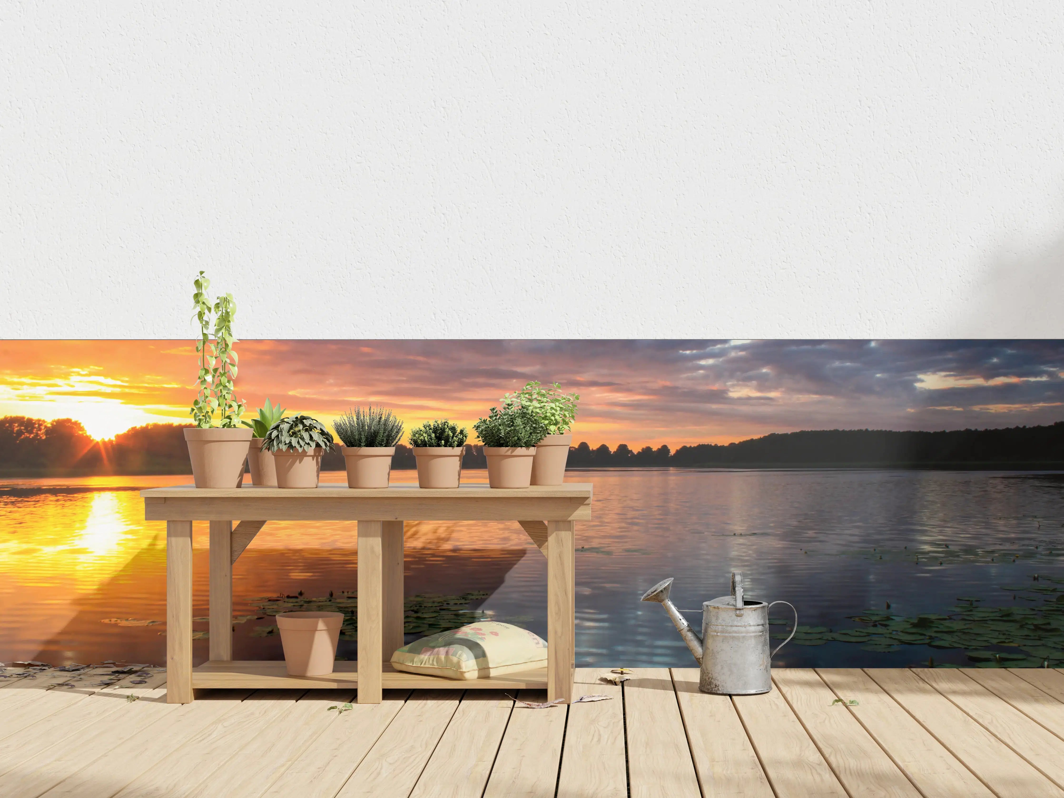 Wandverkleidung außen - Epischer Sonnenuntergang über See