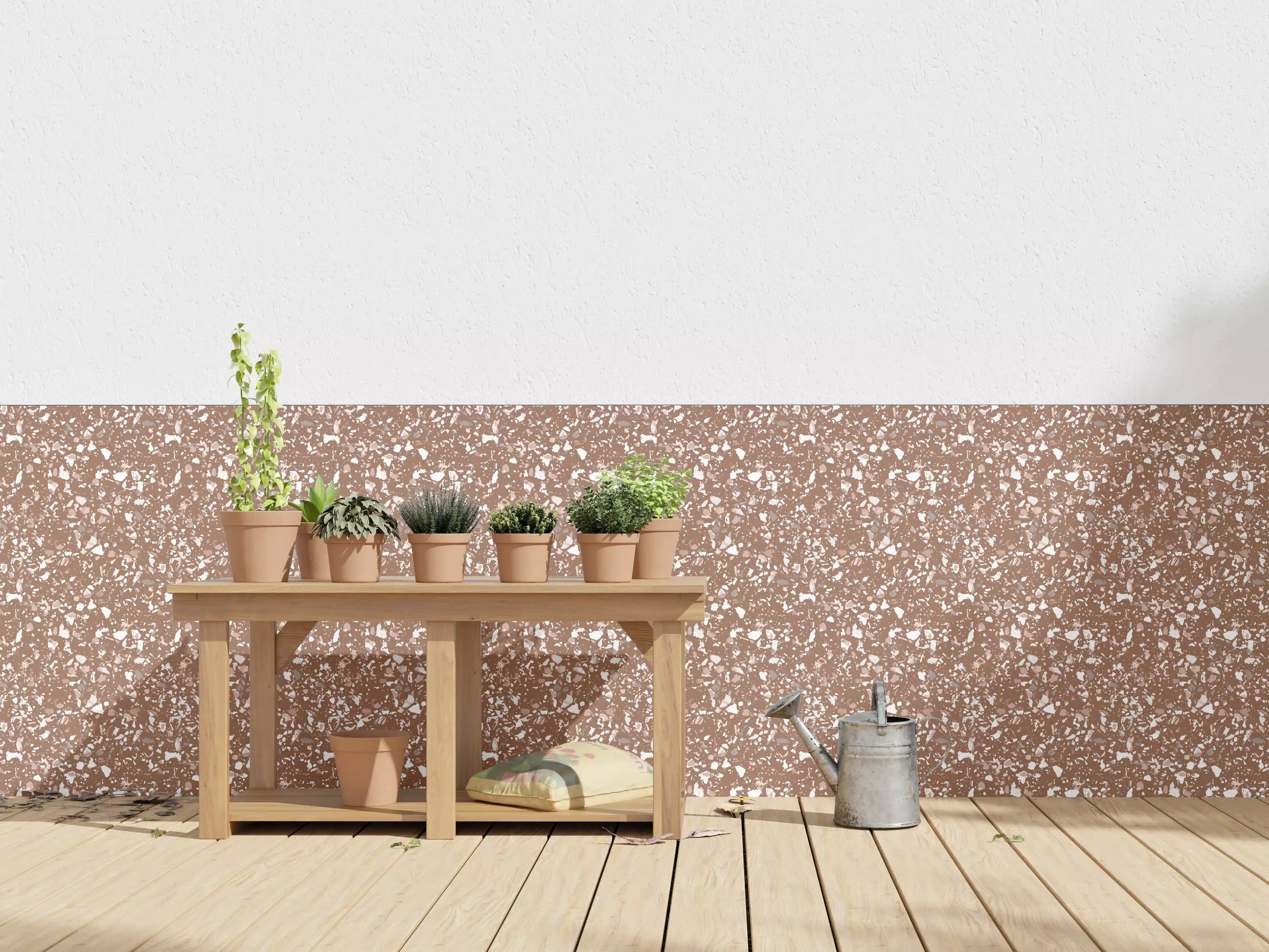 Wandverkleidung außen - Erdfarbene Terrazzo-Fliesen