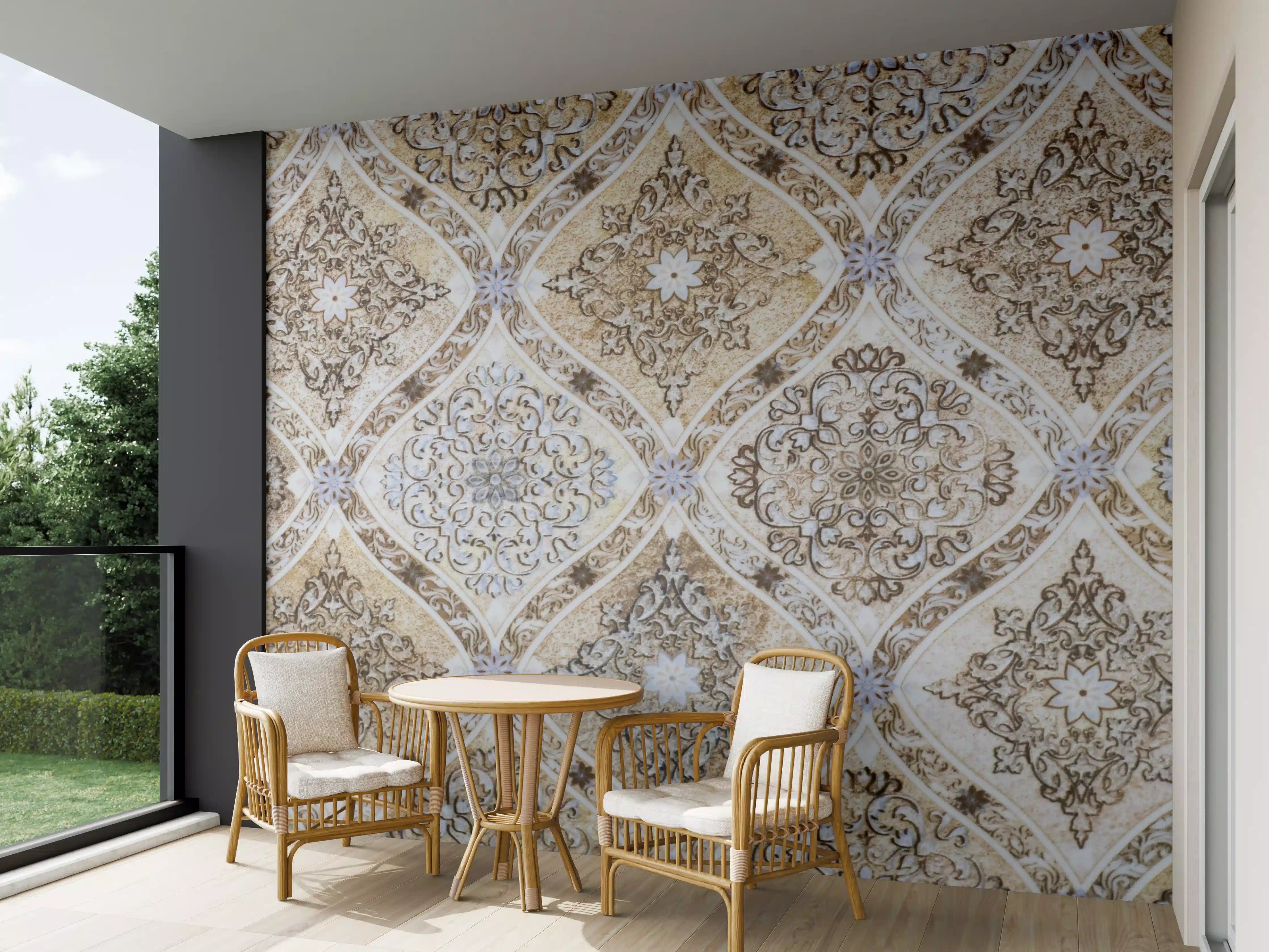 Wandverkleidung außen - Erdige Fliesenmuster in Grautönen