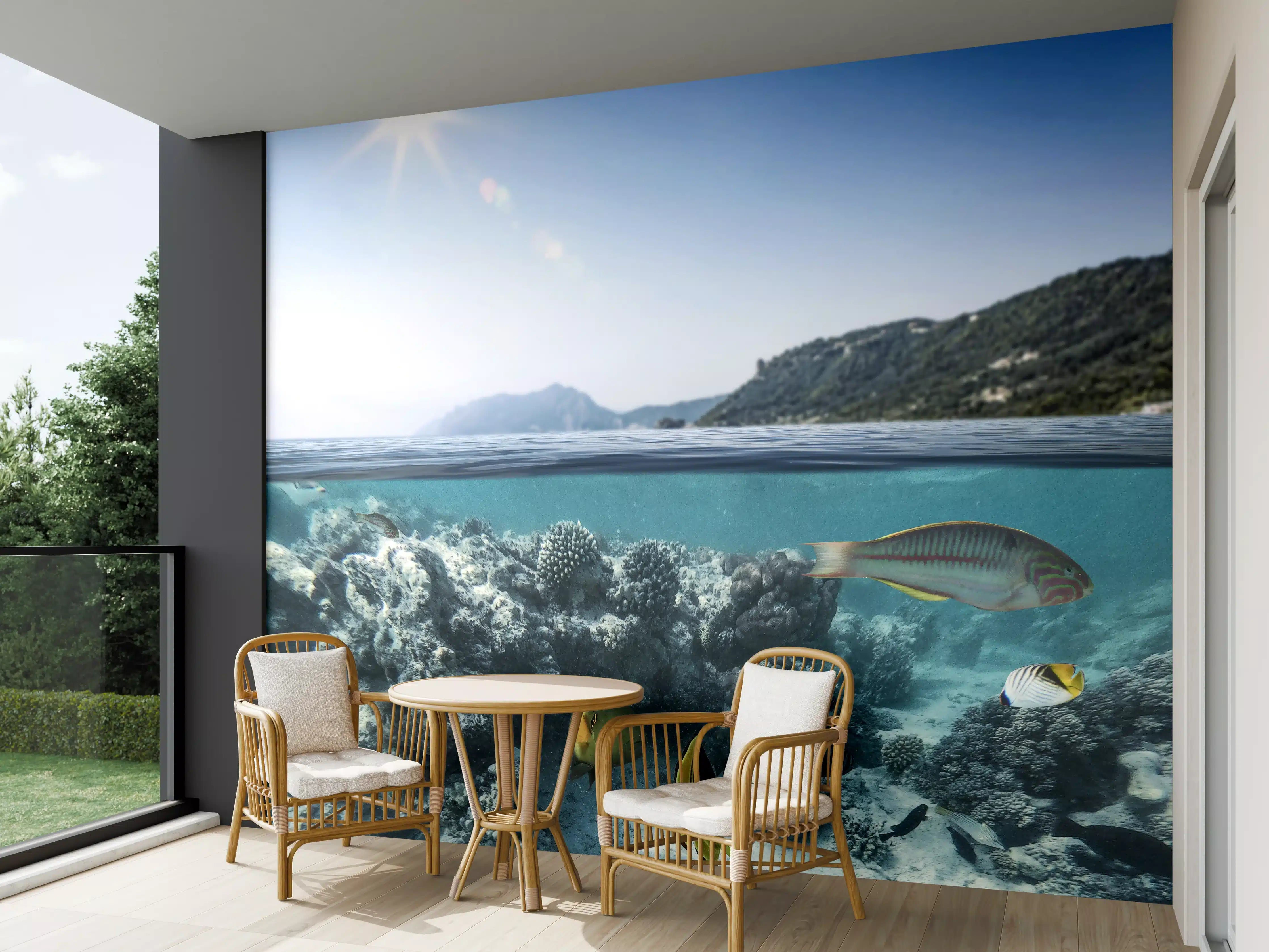 Wandverkleidung außen - Exotische Fische im Korallenriff