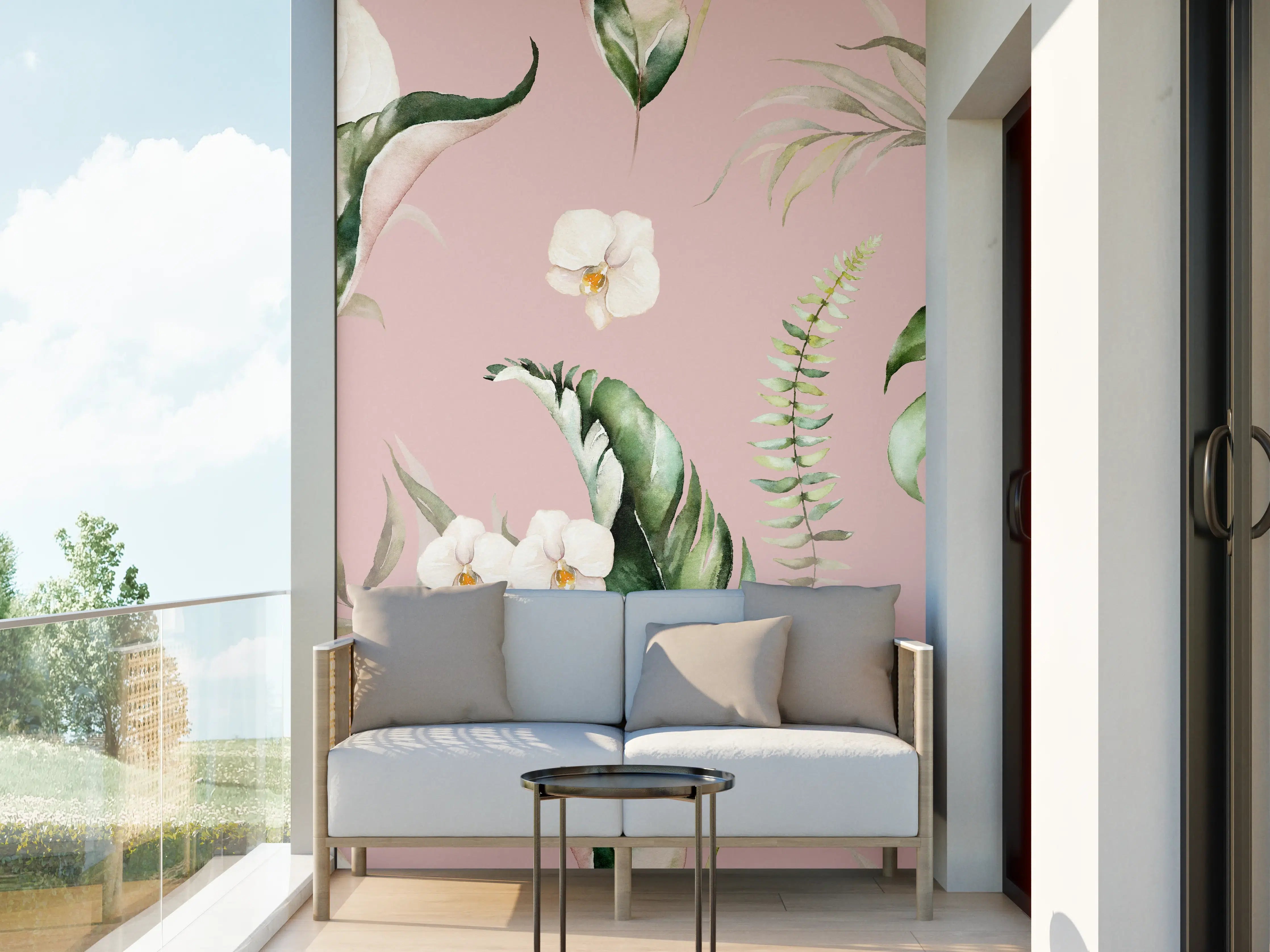 Wandverkleidung außen - Exotische Pflanzen - Aquarell