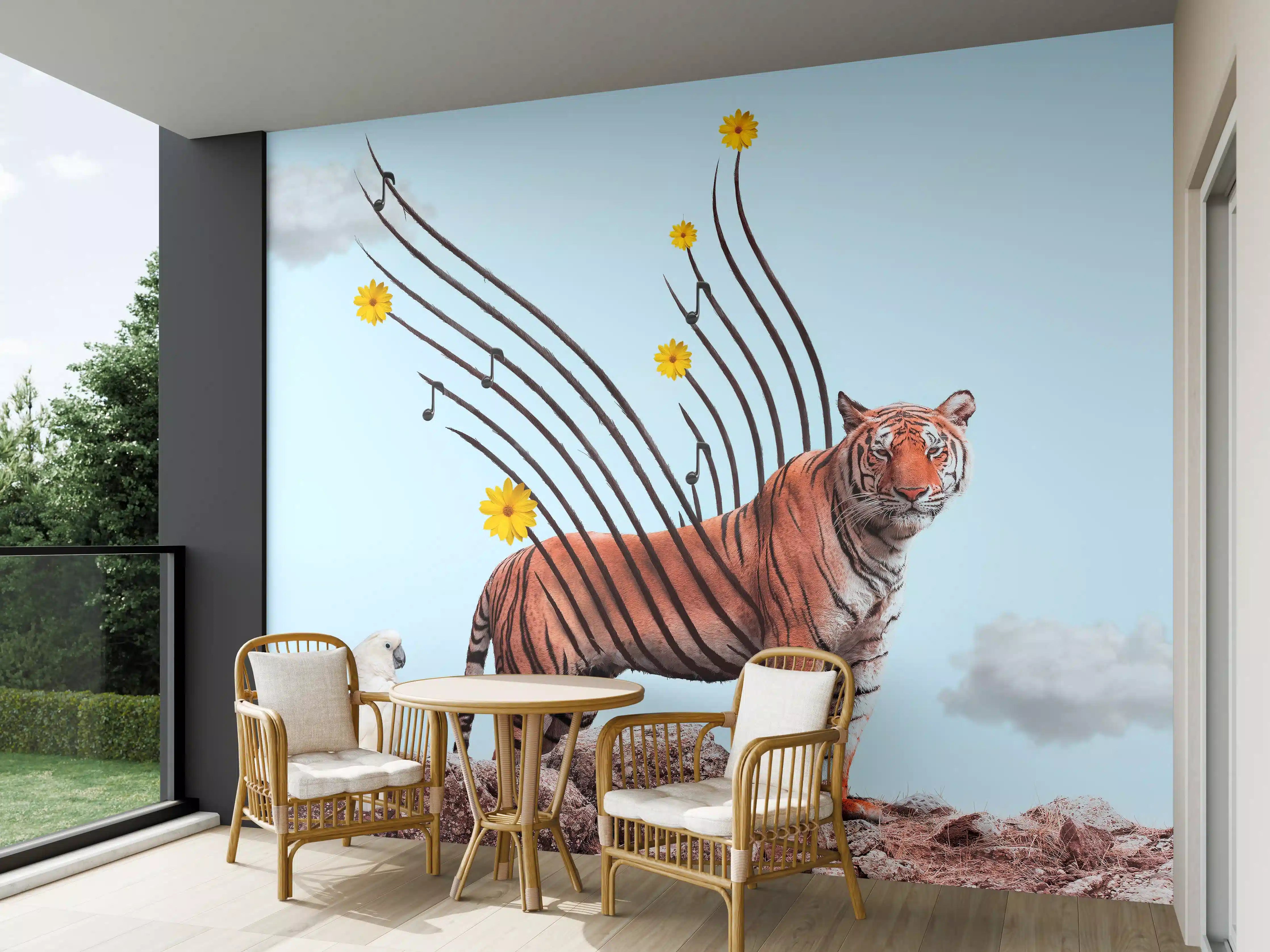 Wandverkleidung außen - Exotischer Tiger - Grafik