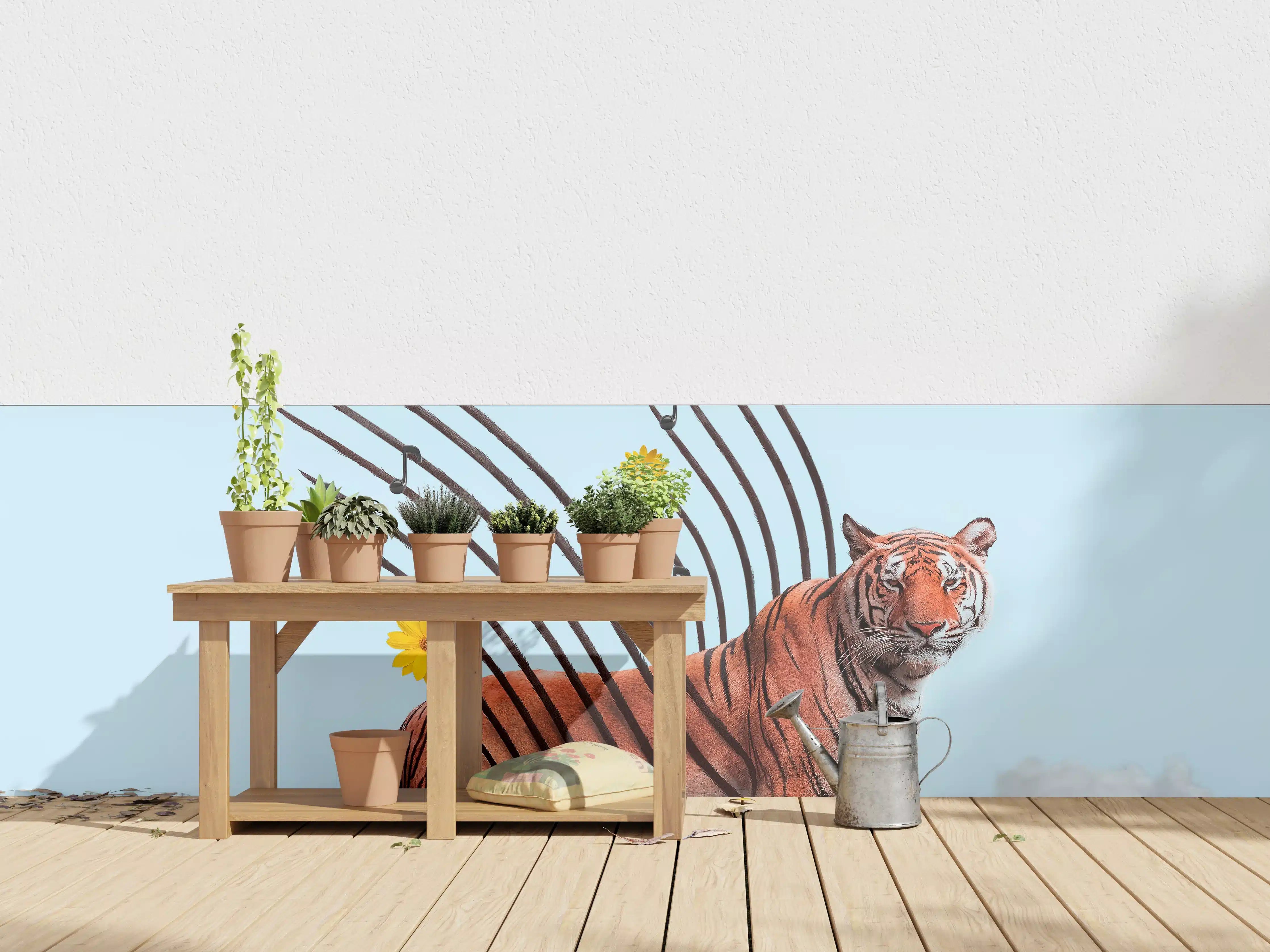 Wandverkleidung außen - Exotischer Tiger - Grafik