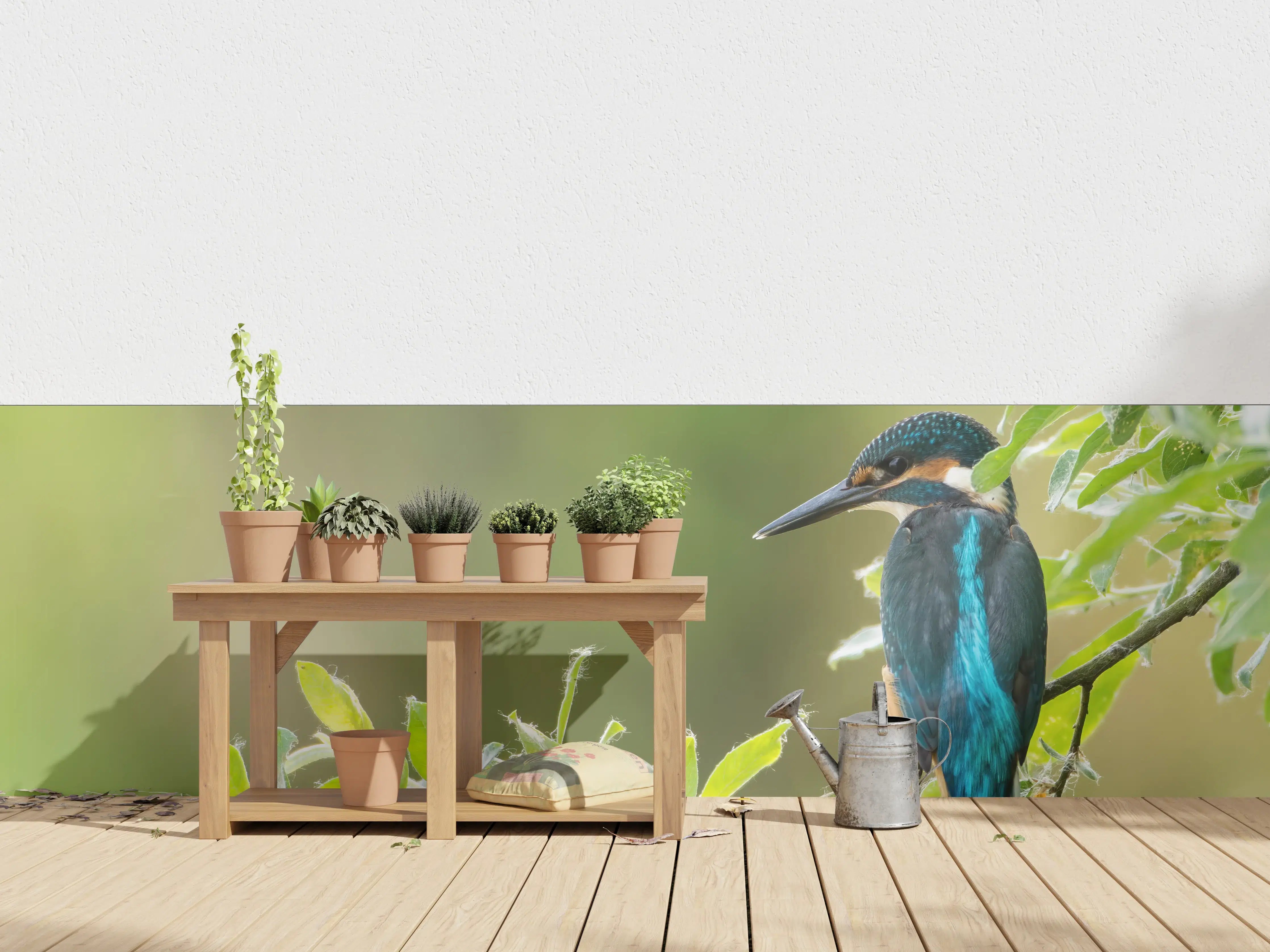 Wandverkleidung außen - Exotischer friedlicher Eisvogel