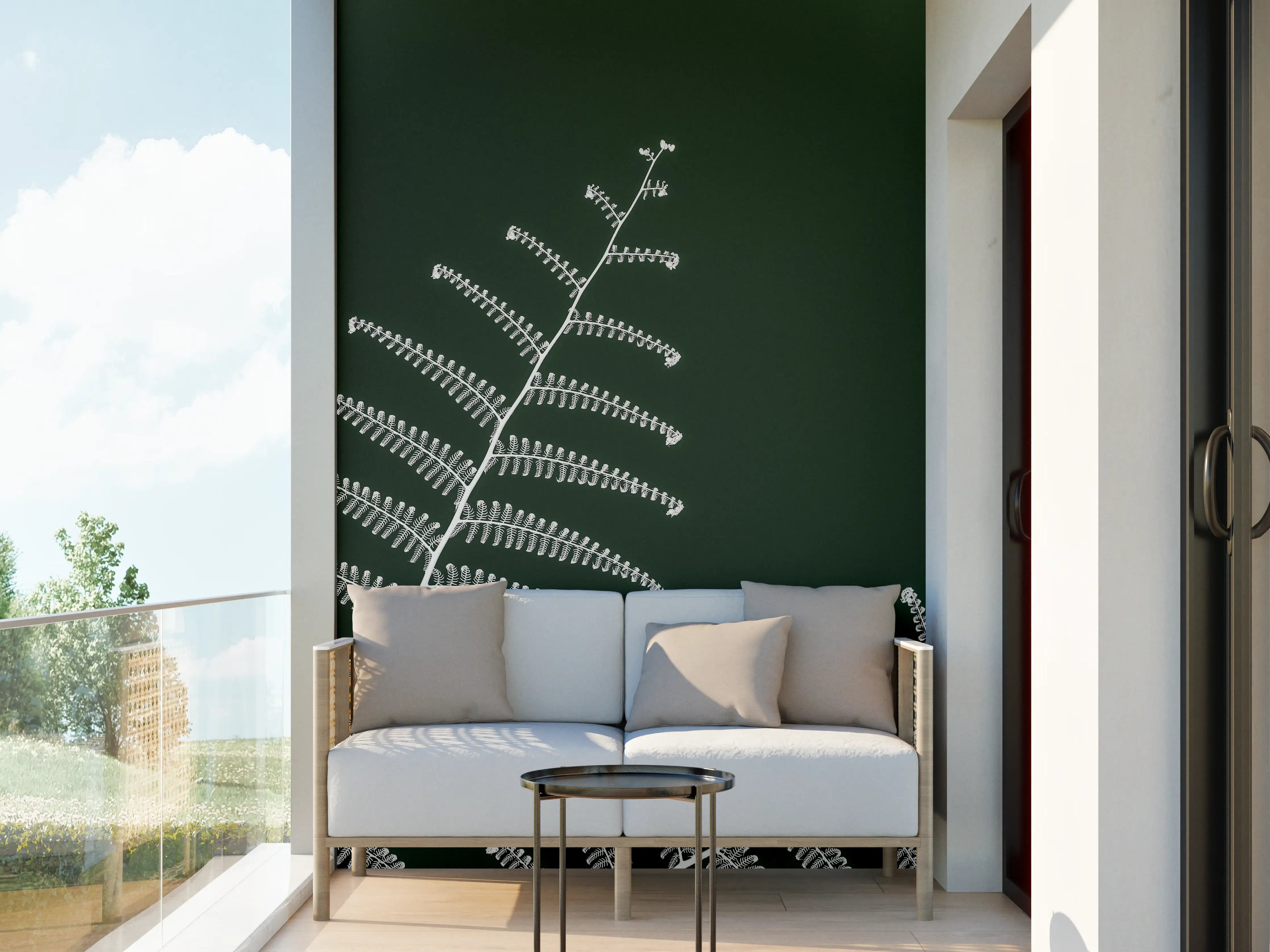 Wandverkleidung außen - Exotisches Wald-Farn-Motiv