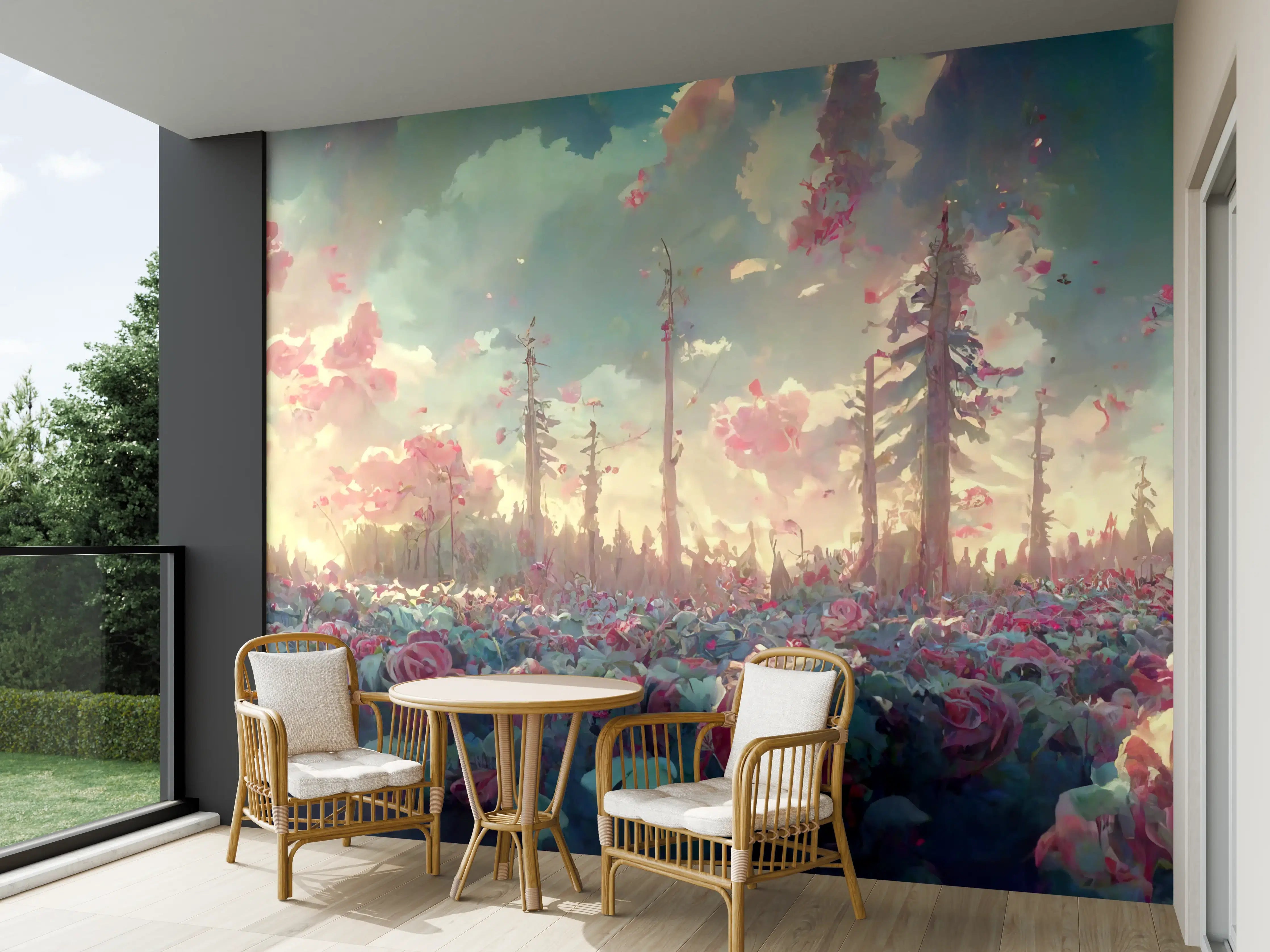 Wandverkleidung außen - Fantastische Dämmerungsrosenwelt